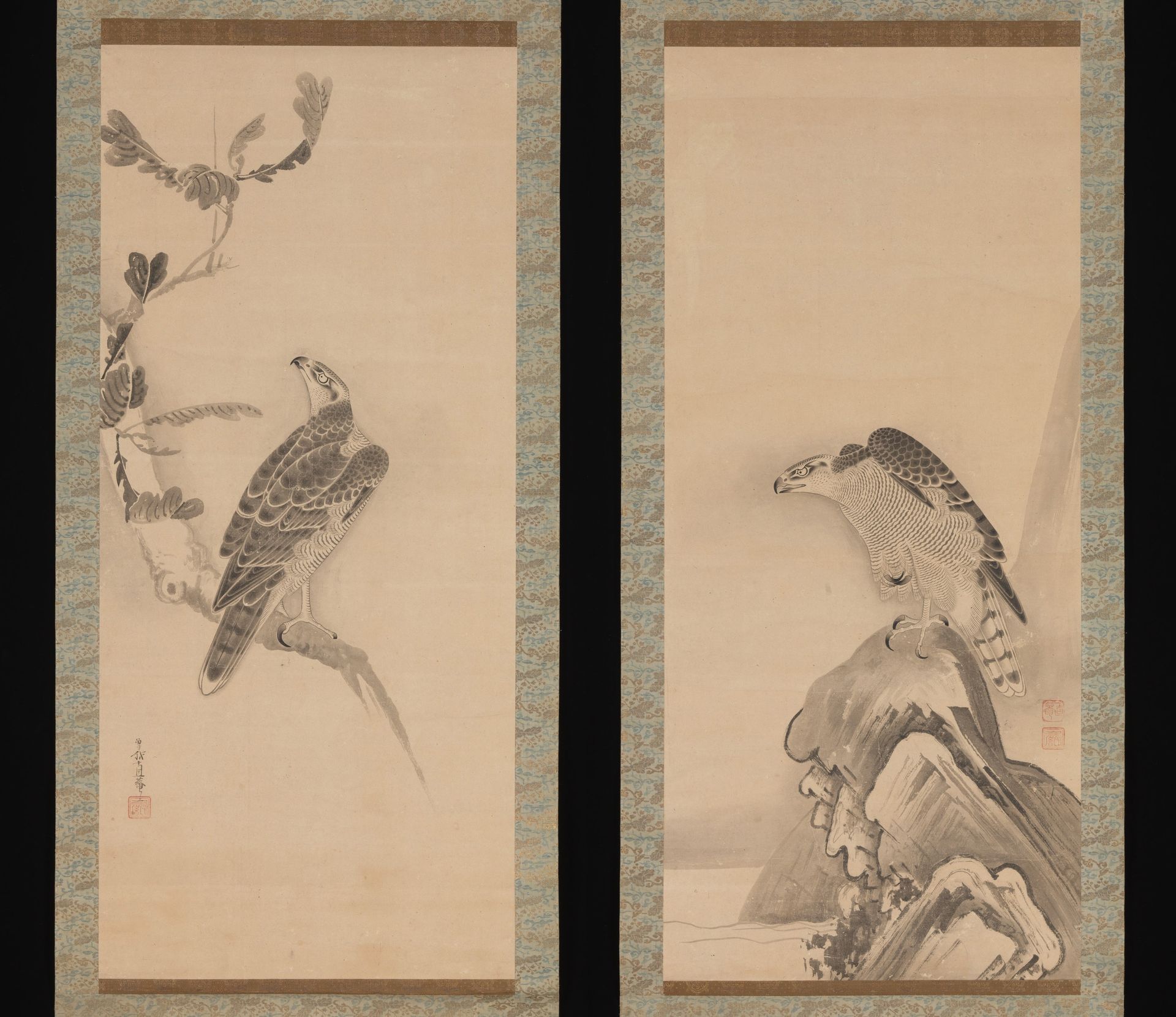 Hawks by Soga Nichokuan