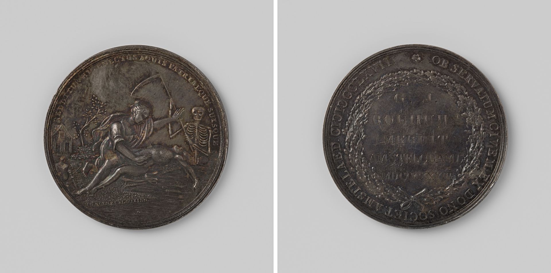 Maatschappij tot redding van drenkelingen, penning toegekend aan G.J. Bouhuijs by van de Goen & Co.