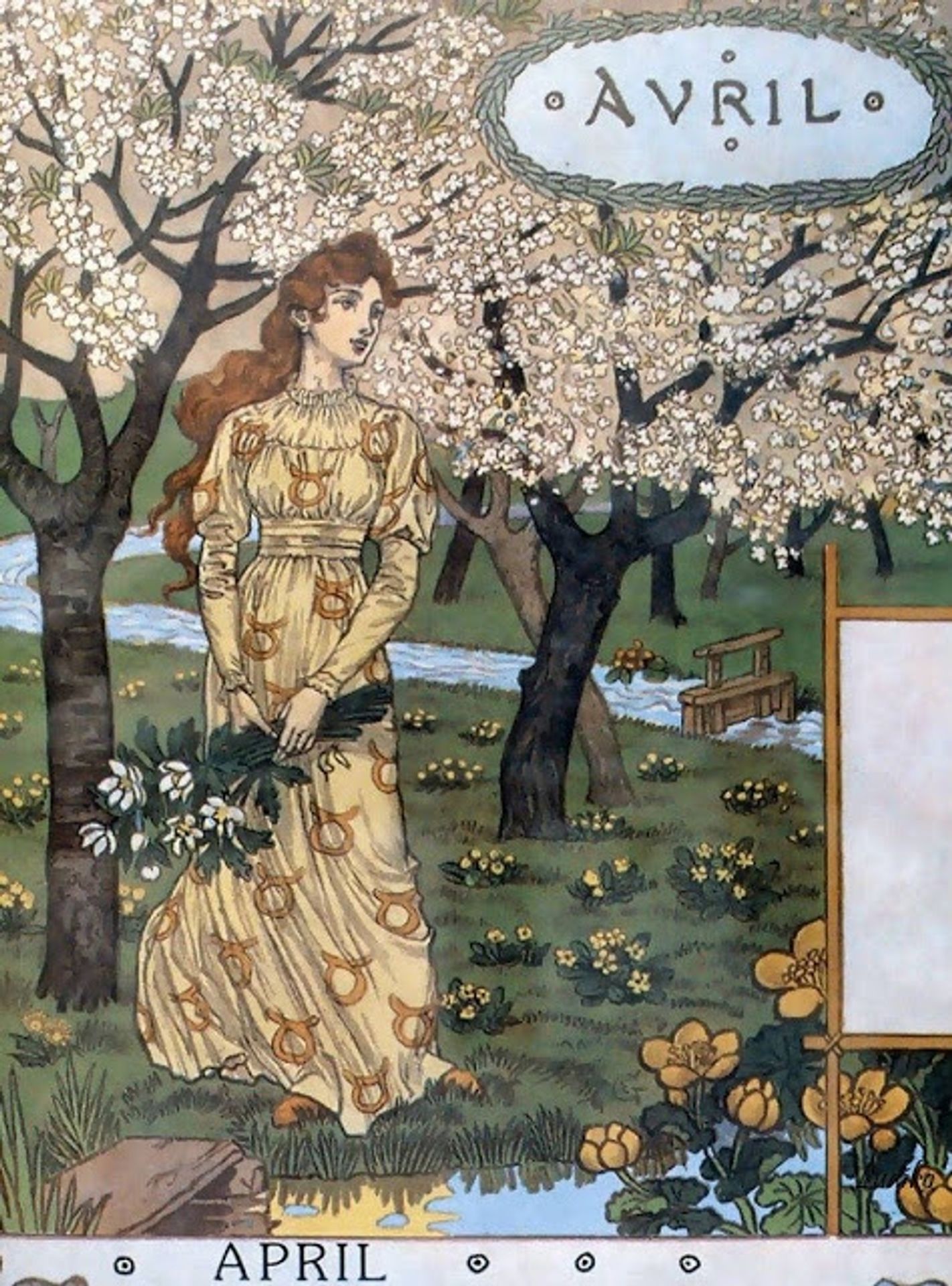 La Belle Jardiniere – April by Eugène Grasset