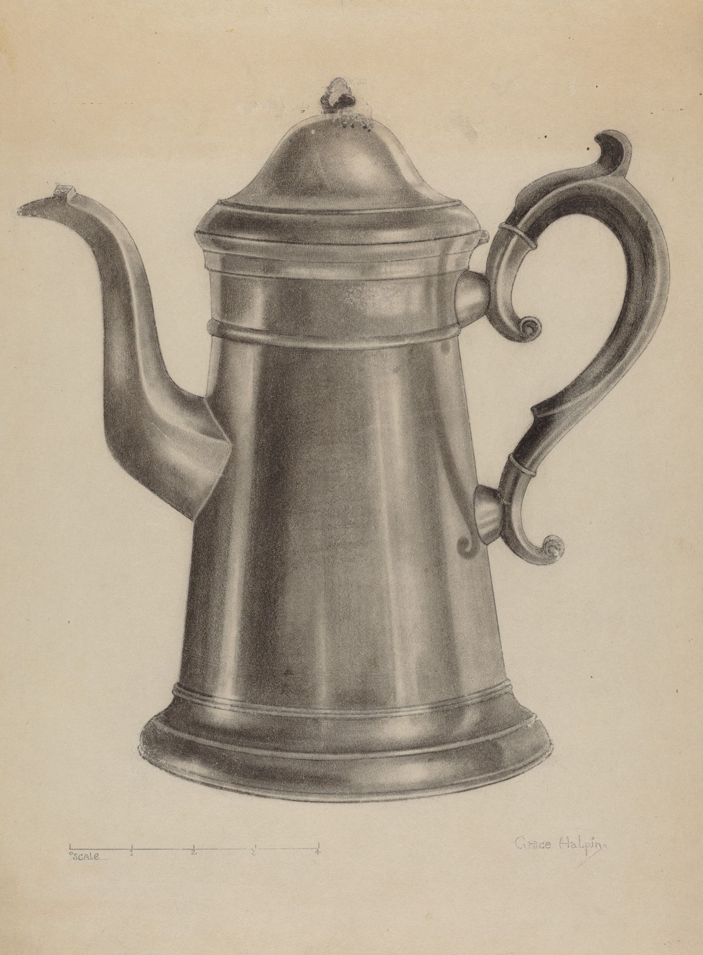 Pewter Coffee Pot by Grace Halpin