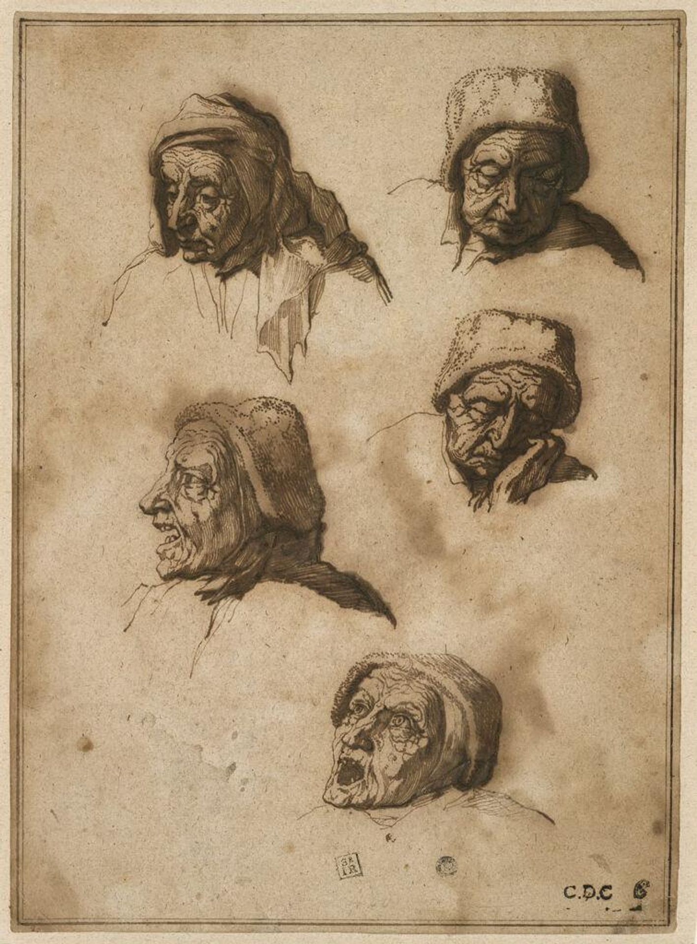 Five Studies of the Head of a Woman by Jacques de Gheyn III