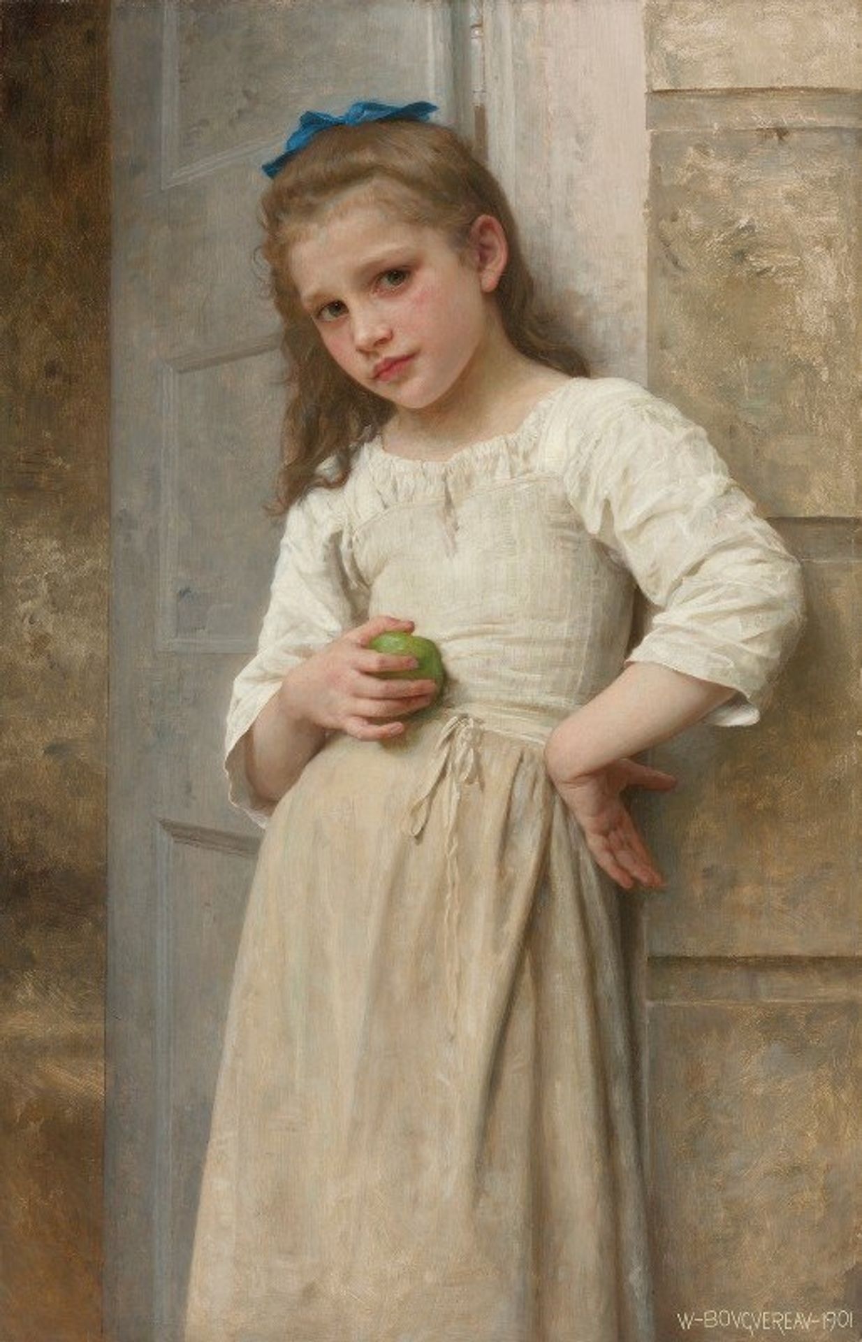 Yvonne Sur Le Pas De La Porte by William Bouguereau