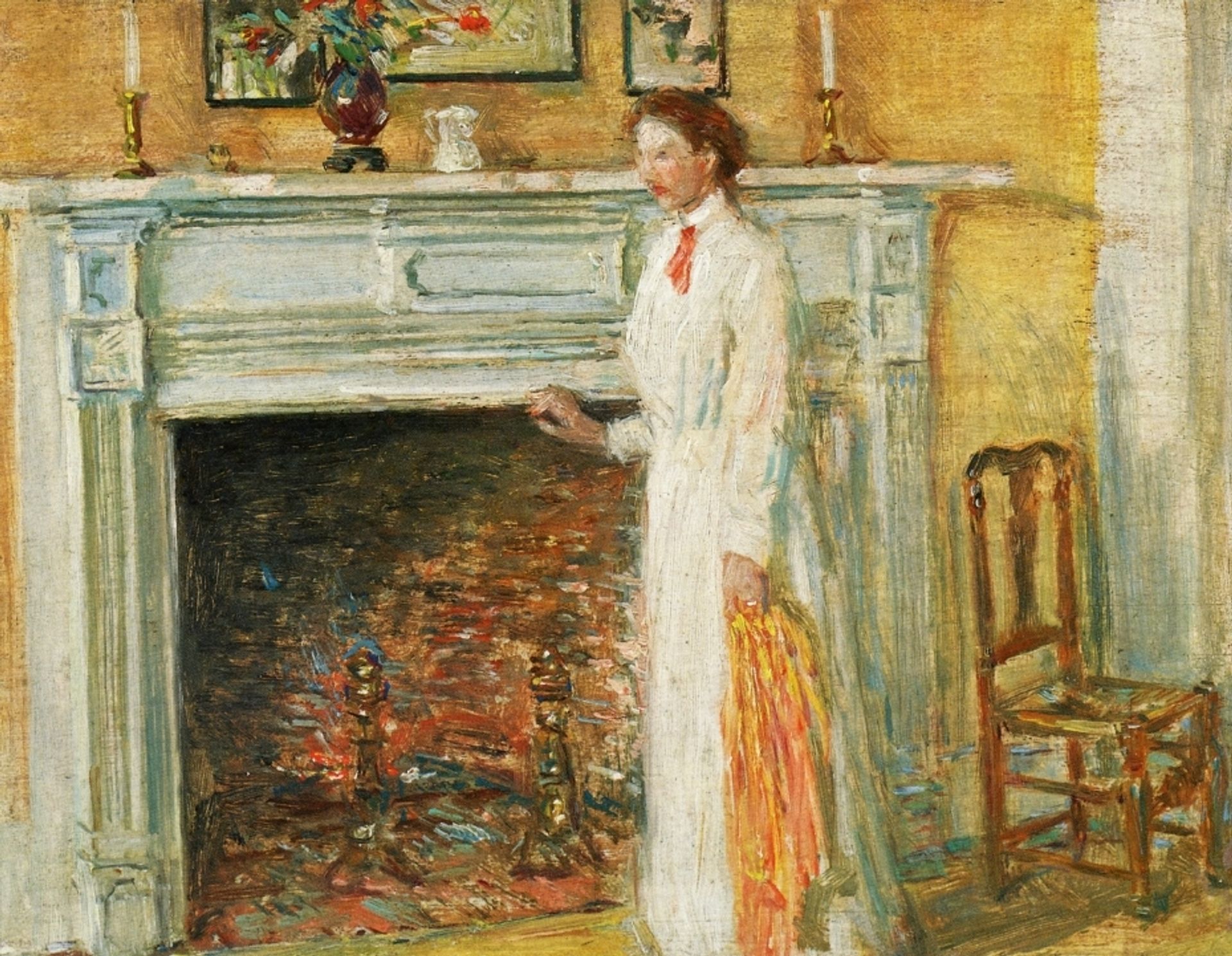 The Mantle Piece by Childe Hassam
