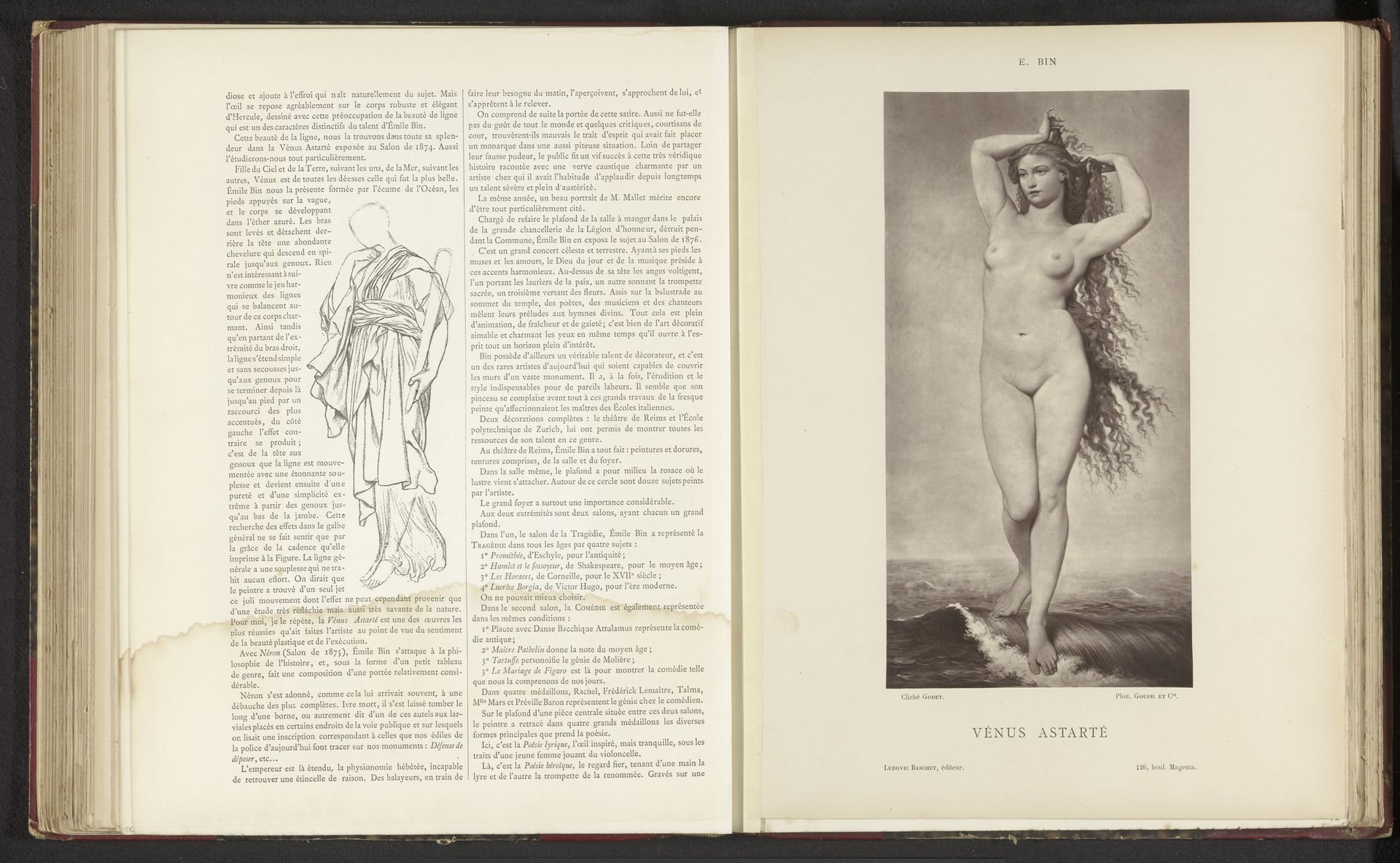 Fotoreproductie van het schilderij Vénus Astarté door Émile Bin by Godet