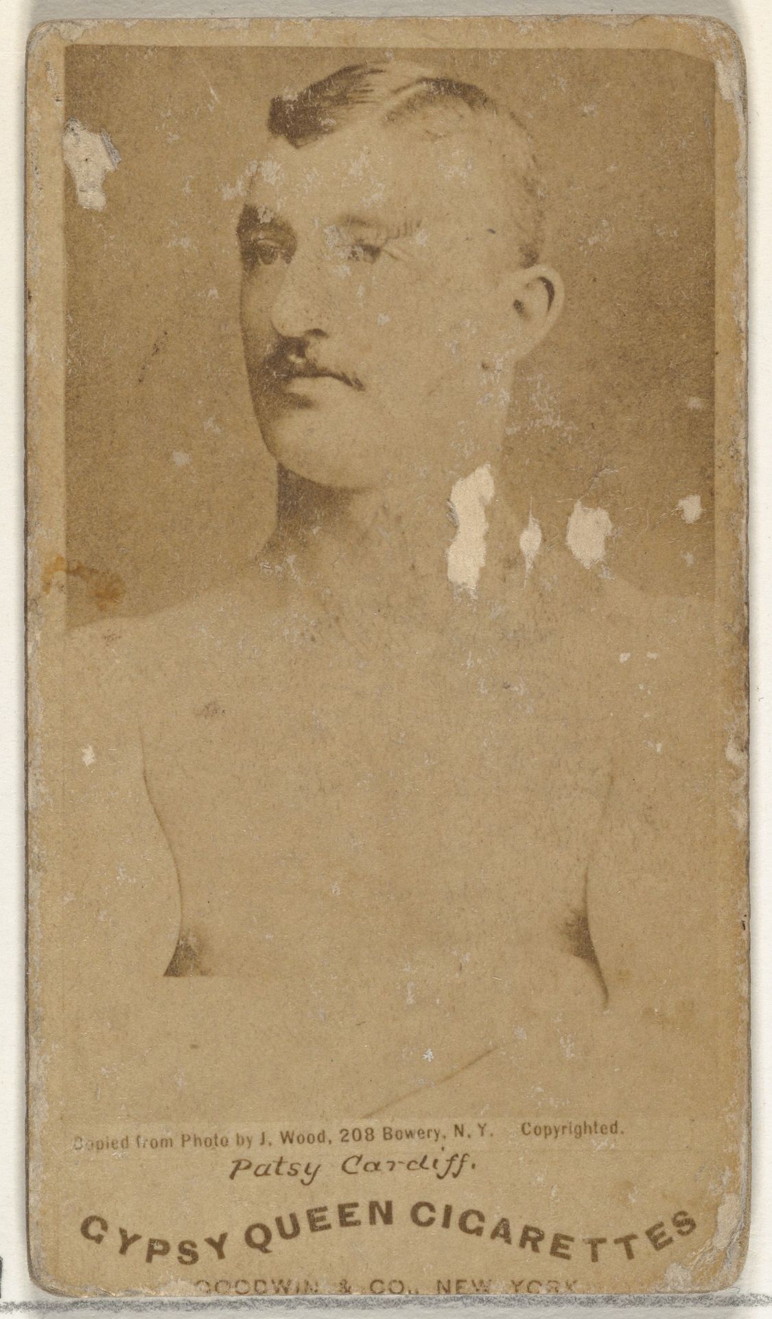 Patsy Cardiff, from the Celebrities and Prizefighters series (N174) for Gypsy Queen Cigarettes by Goodwin & Company