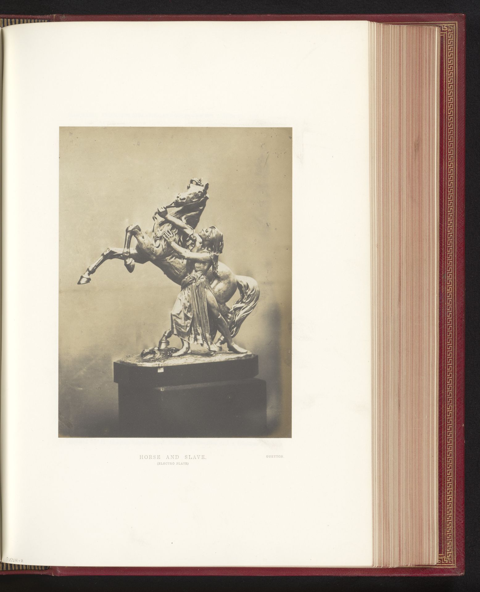 Sculptuur van Gueyton, voorstellend een man met een paard, tentoongesteld op de Great Exhibition of the Works of Industry of All Nations van 1851 in Londen by C.M. Ferrier & F. von Martens