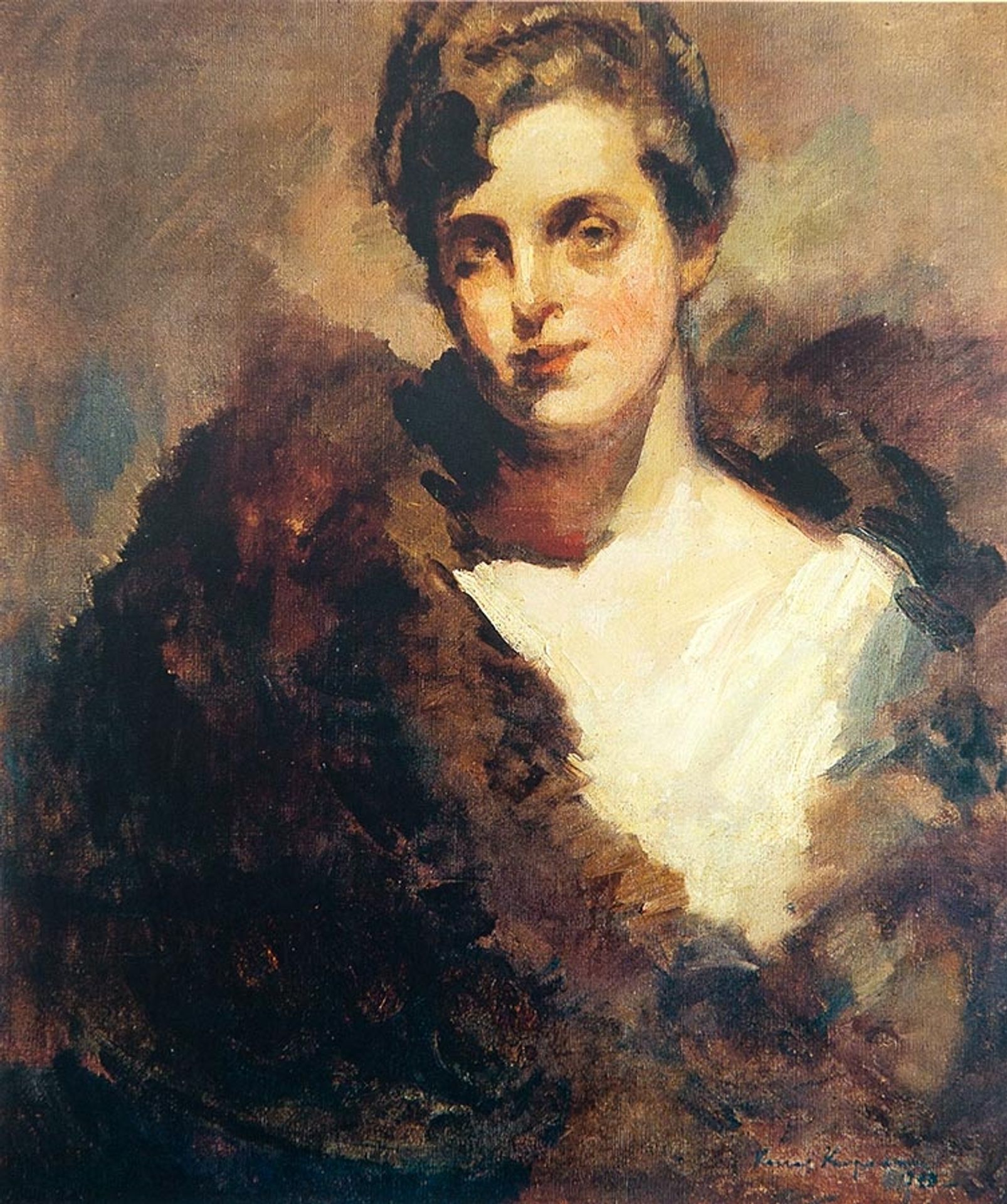 The portrait of Mariinsky Theatre singer Vera Aleekseevna Dorofeeva by Konstantin Alexeevich Korovin