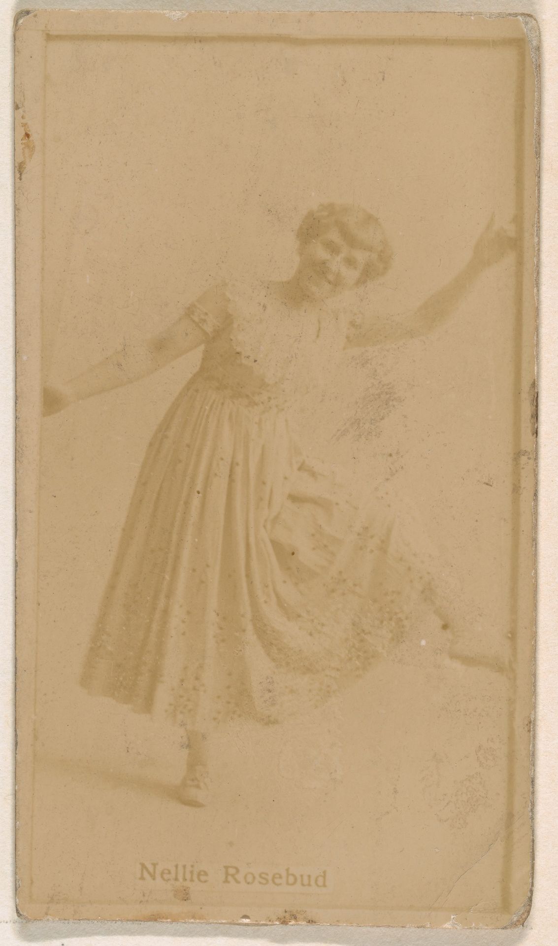 Nellie Rosebud, from the Actresses series (N245) issued by Kinney Brothers to promote Sweet Caporal Cigarettes by Kinney Brothers Tobacco Company