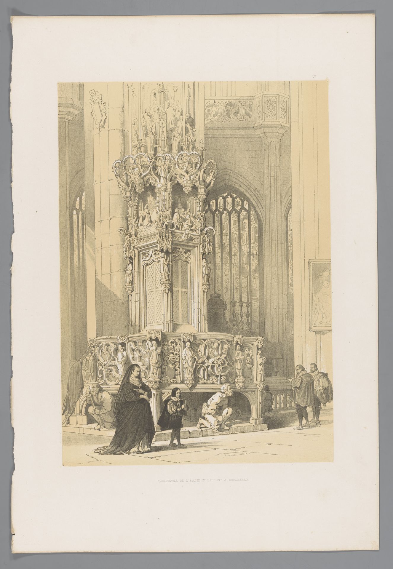 Tabernakel in de Sint-Laurentiuskerk te Neurenberg by Louis Haghe