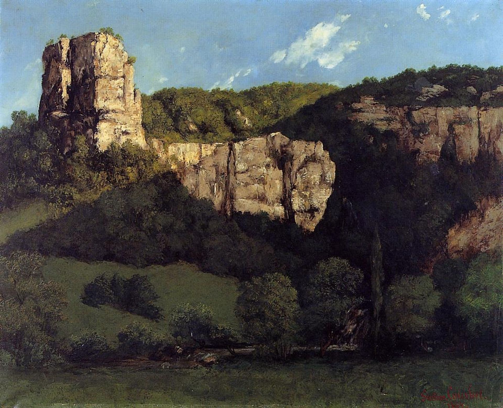 Landscape Bald Rock in the Valley of Ornans by Gustave Courbet