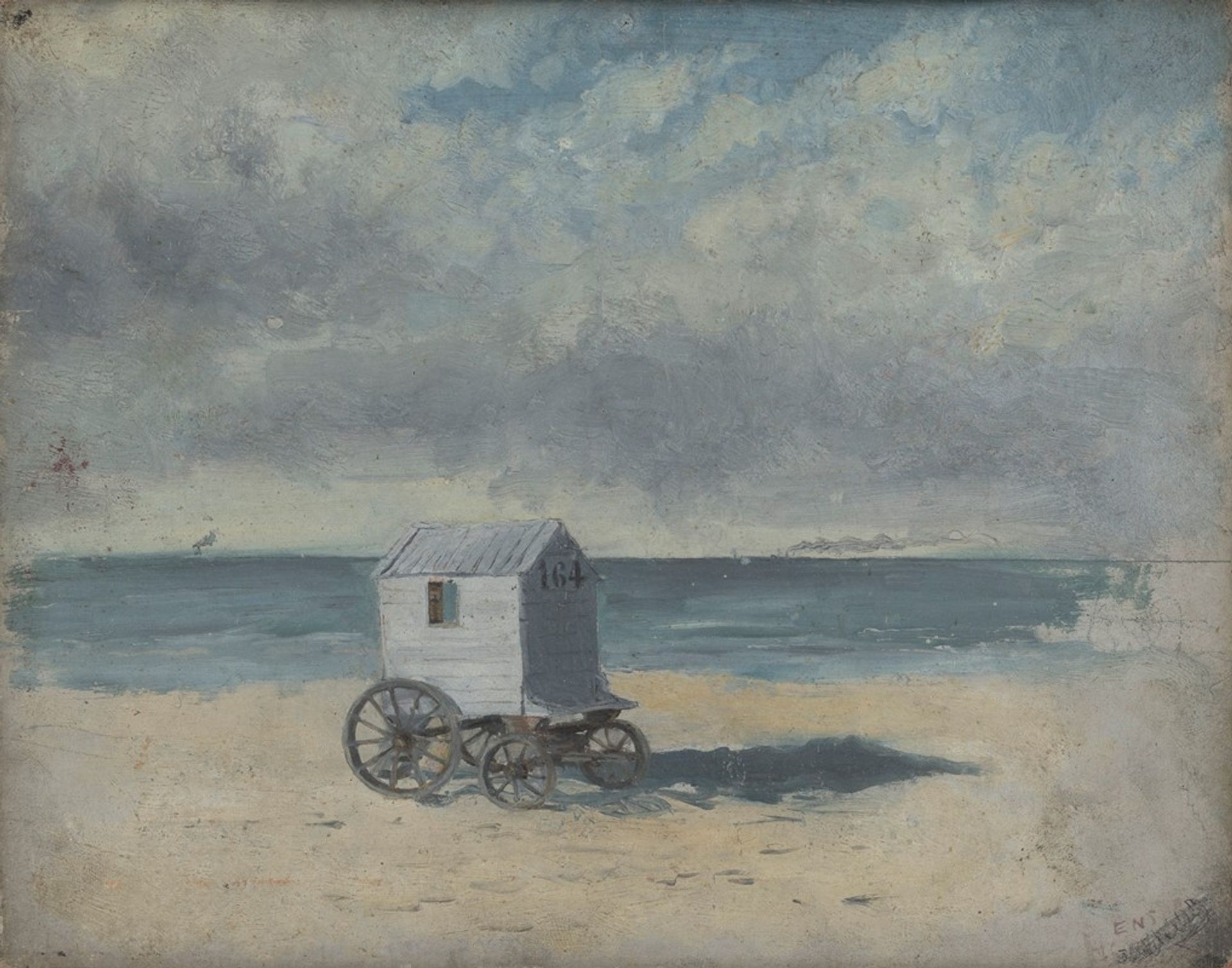 Bathing Hut on the Beach by James Ensor