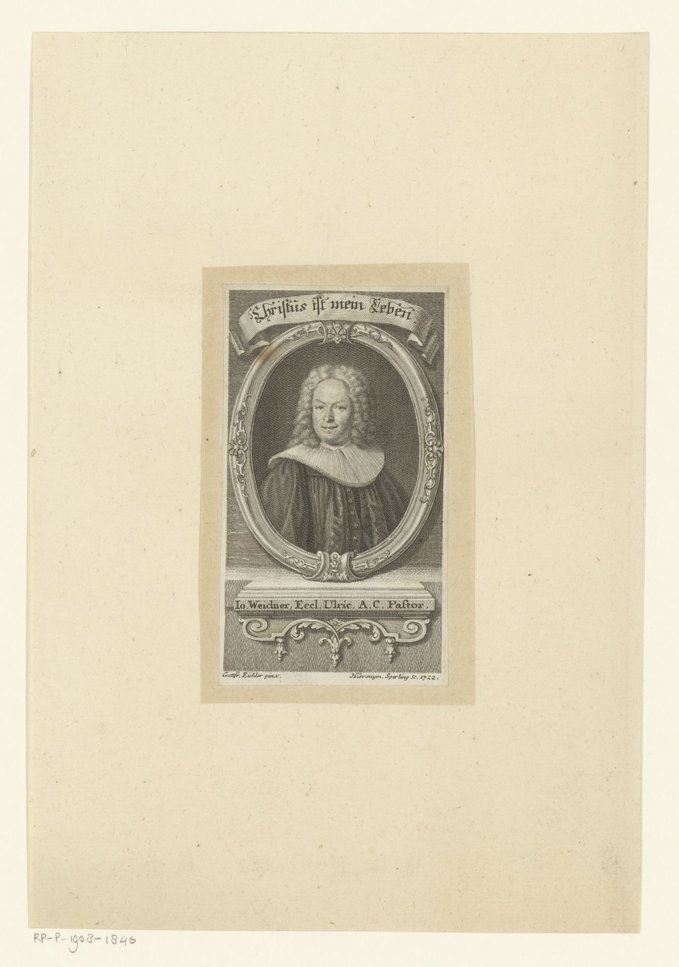 Portret van Johann Weidner by Hieronymus Sperling