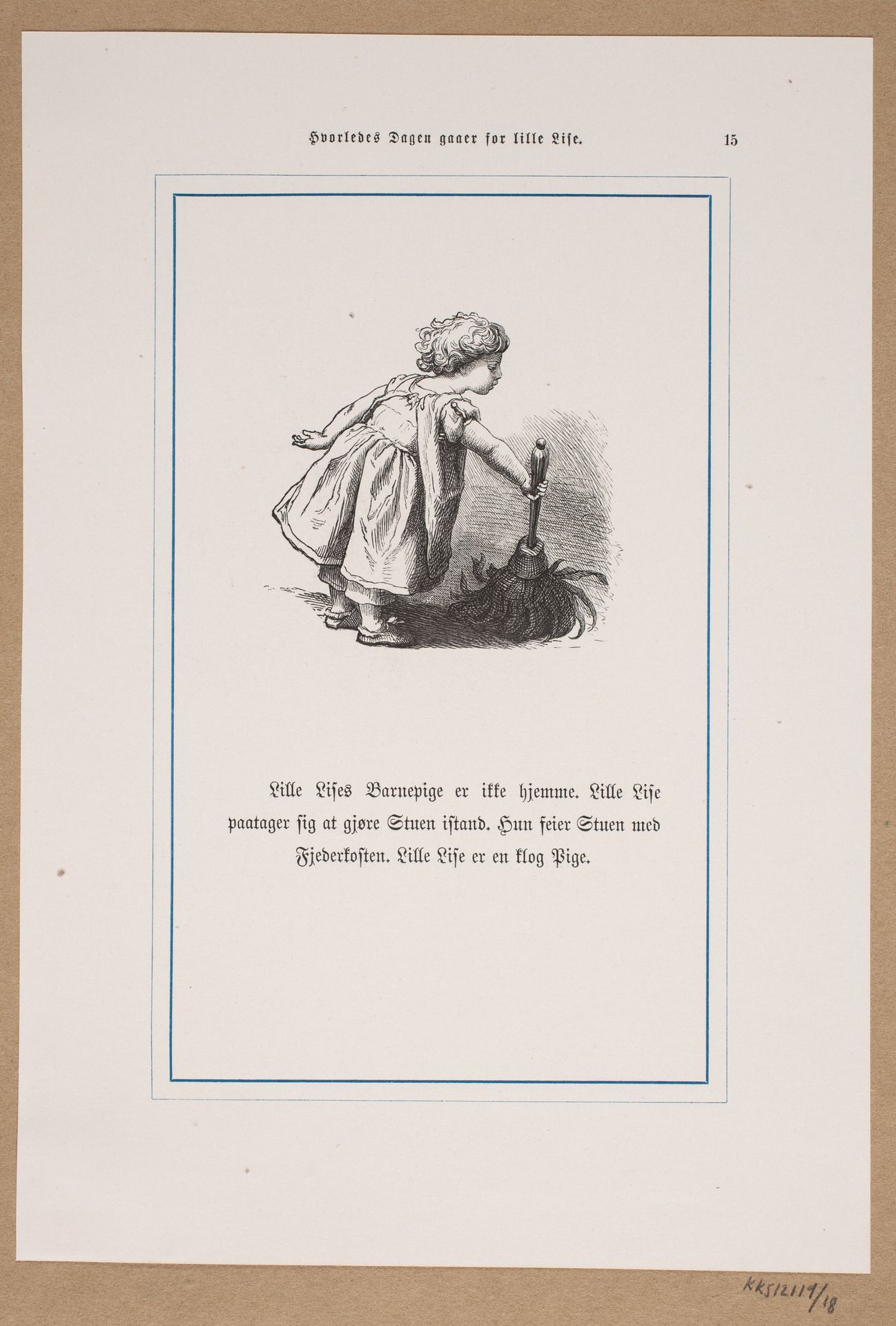 Illustration til "Hvorledes Dagen gaaer for Lille Lise" by Lorenz Frølich