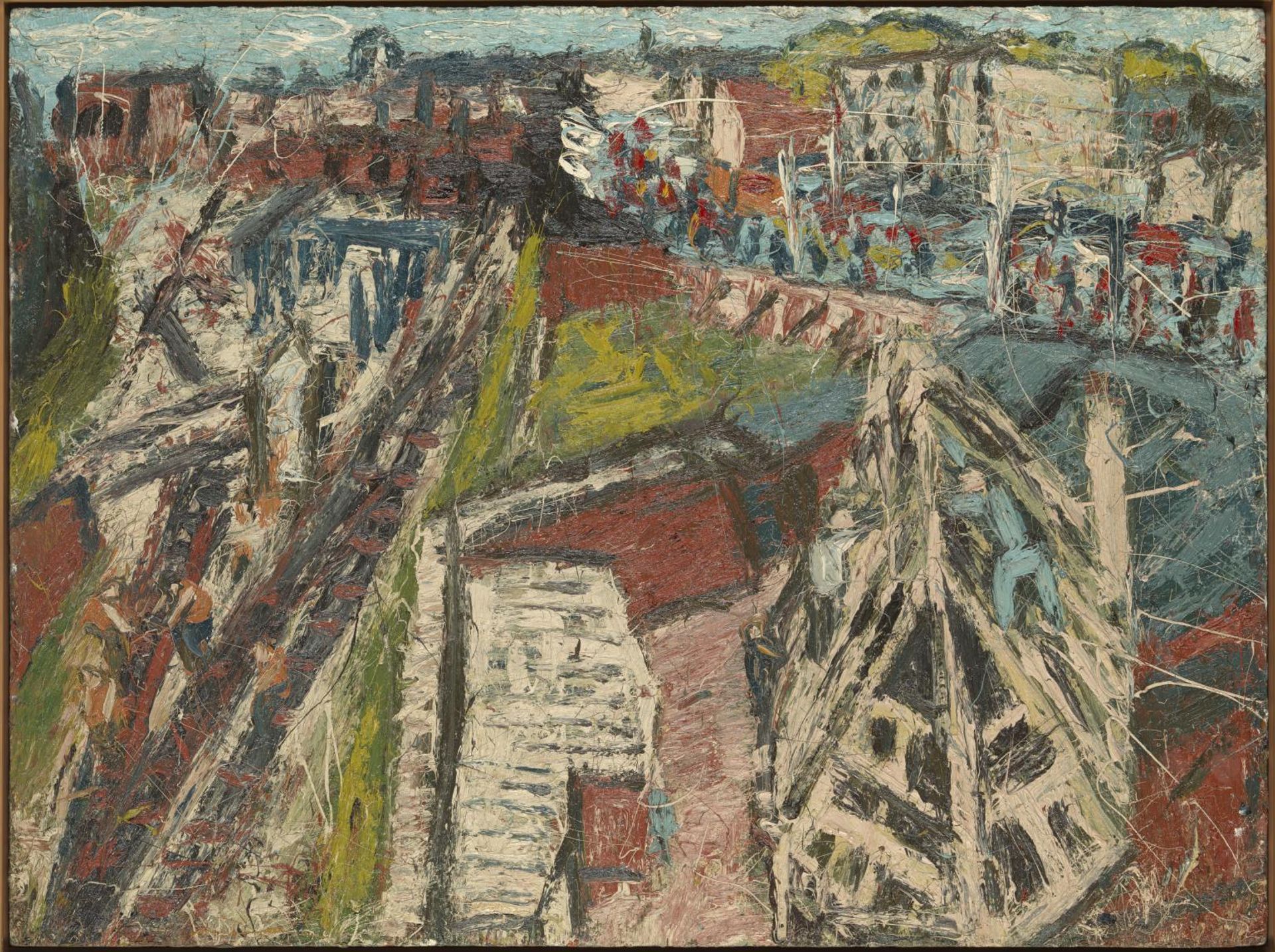Demolition of the Old House, Dalston Junction, Summer 1974 by Leon Kossoff
