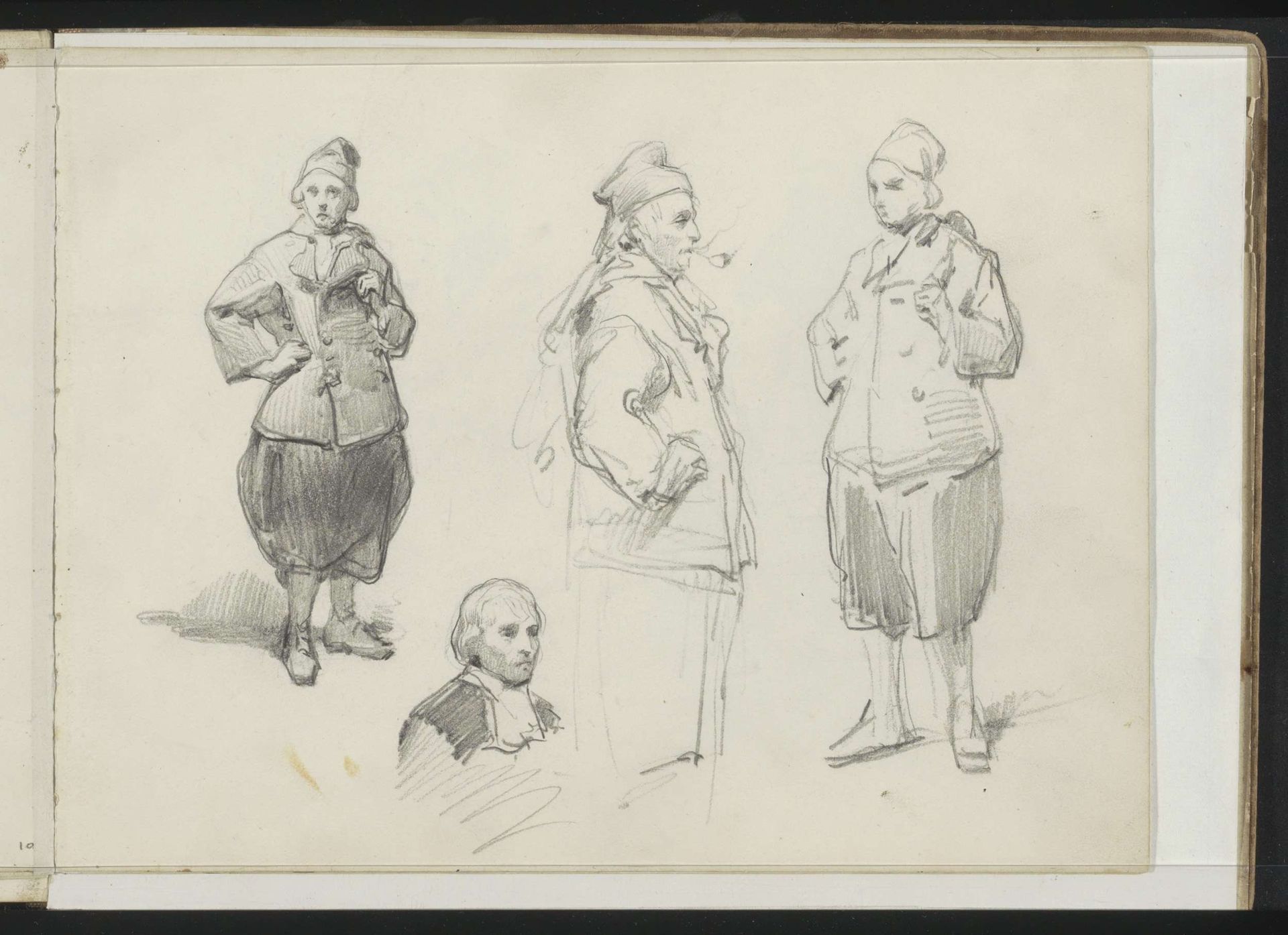 Mannen in historisch kostuum by Johannes Bosboom
