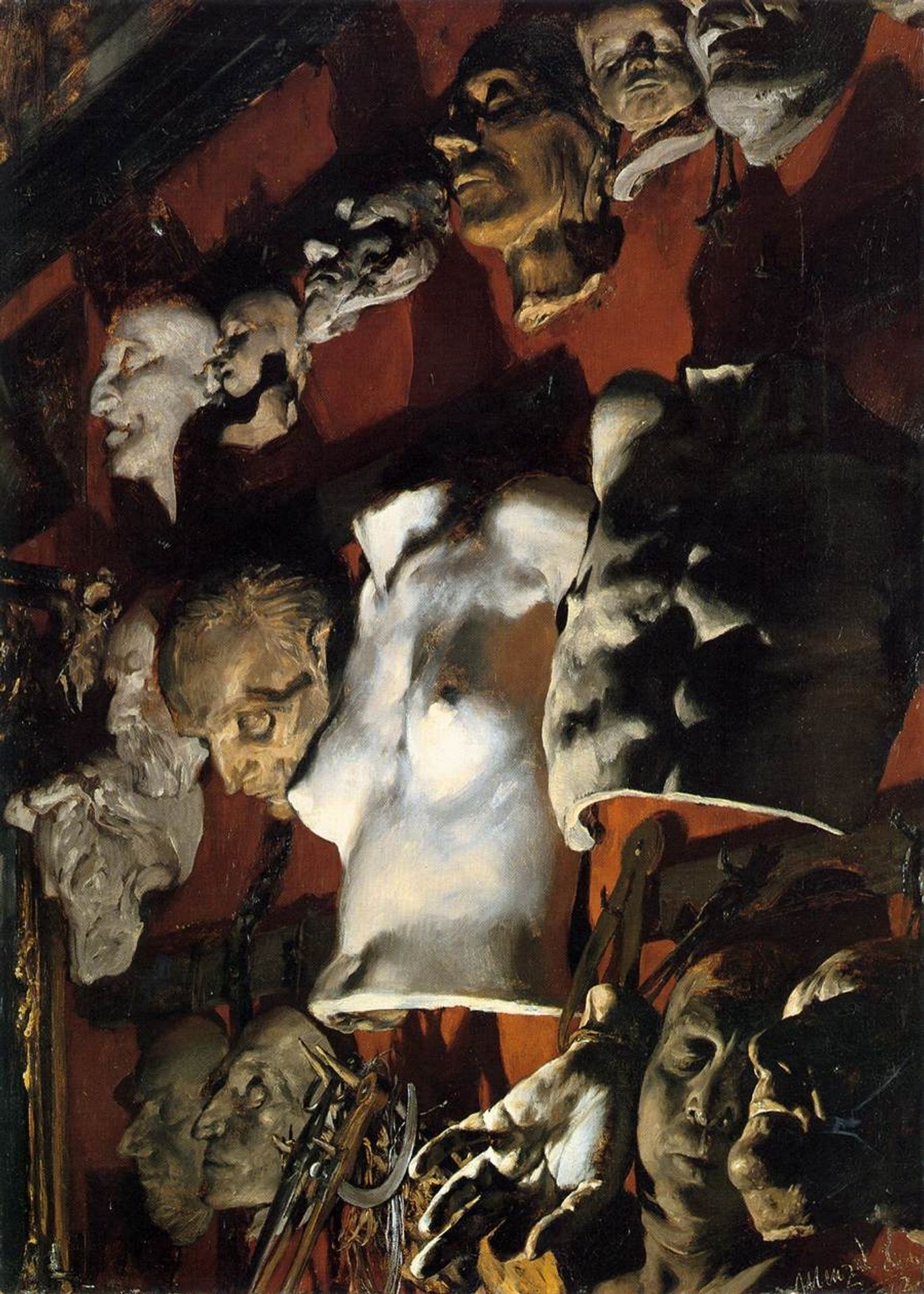 The Studio Wall by Adolph Menzel