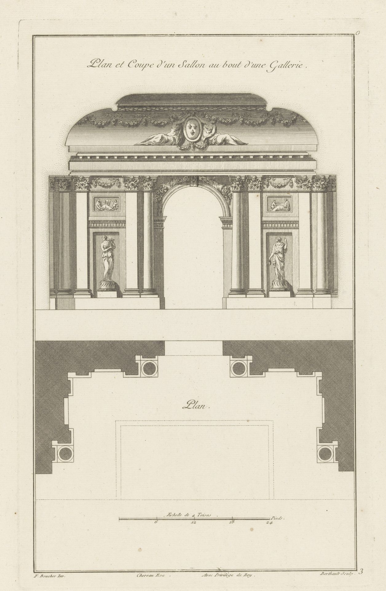Galerij met rondboog by Pierre Gabriel Berthault