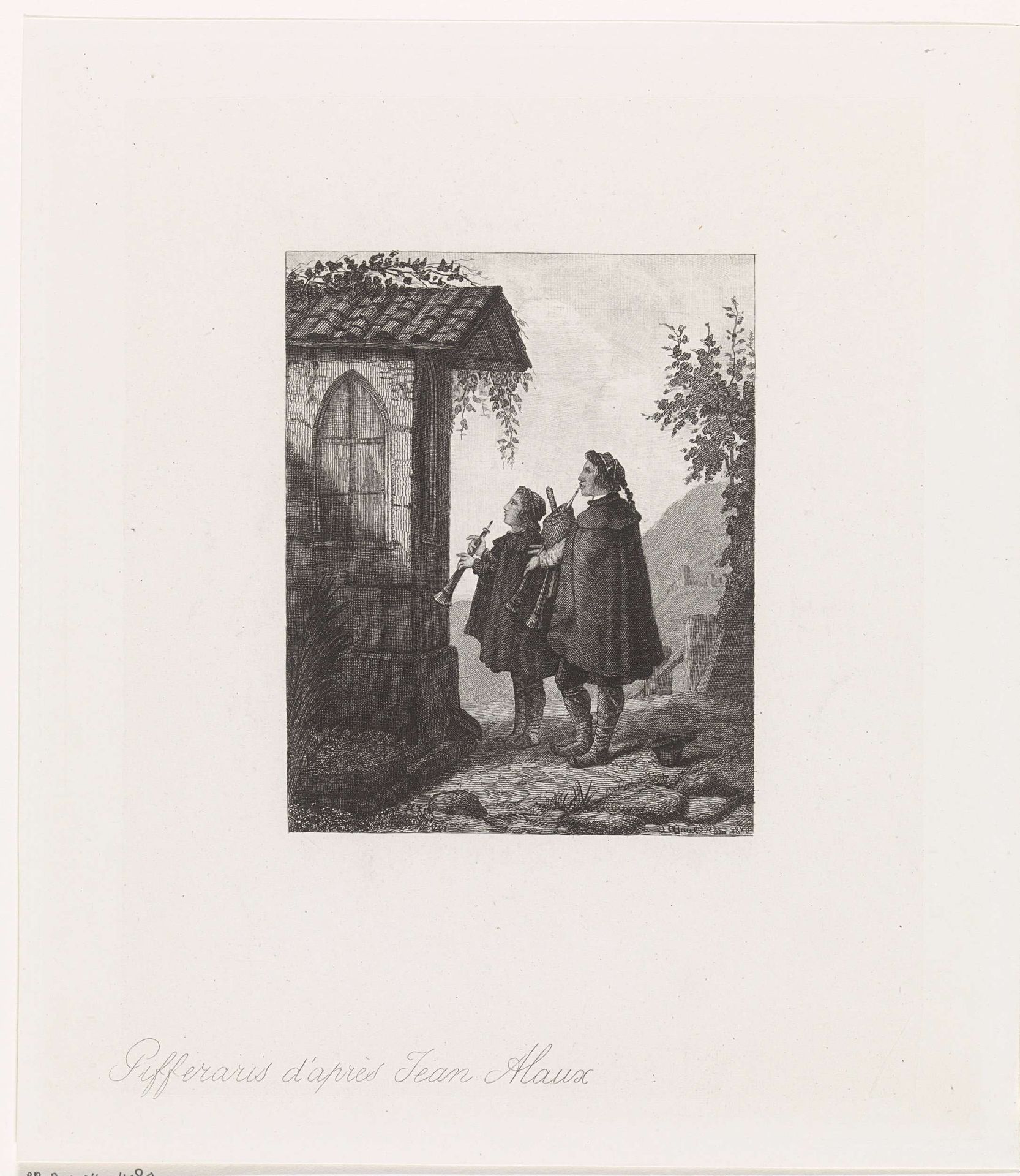 Muzikanten met doedelzak en fluit by Edouard Taurel