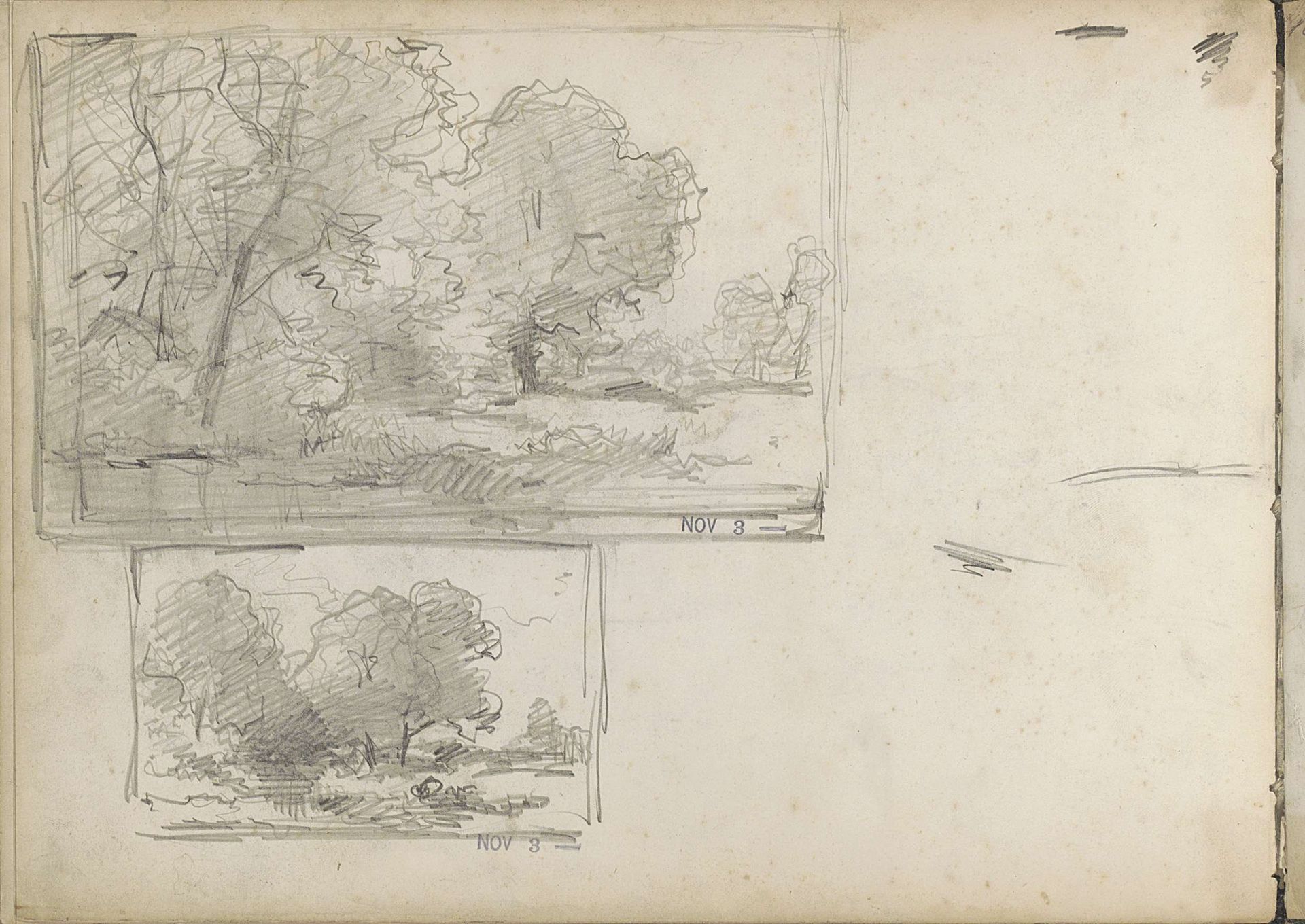 Landschappen met bomen aan een waterkant by Willem Roelofs