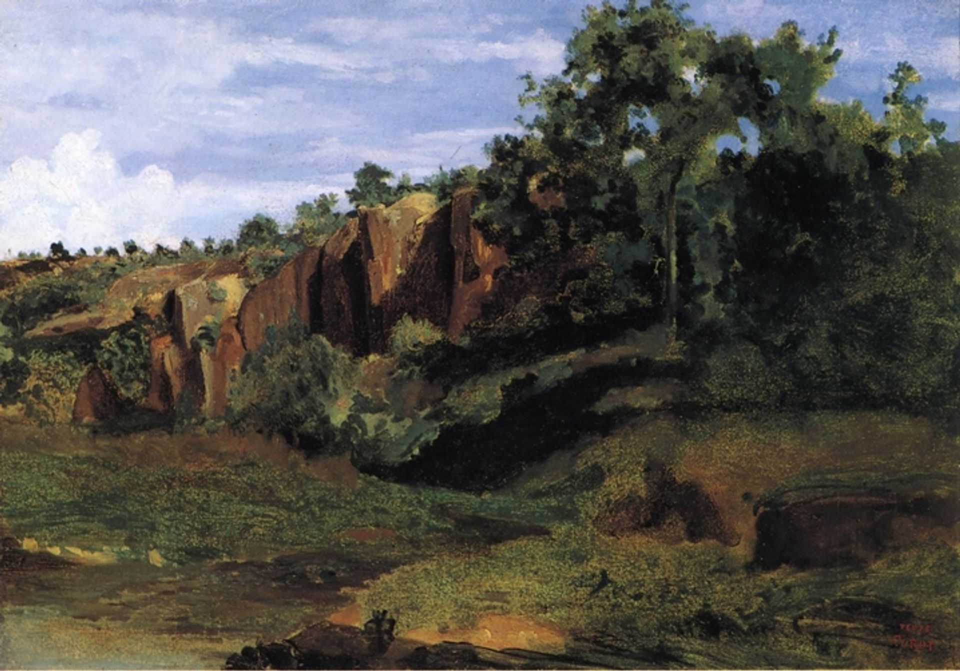 Two Italians, an Old Man and a Young Boy by Camille Corot