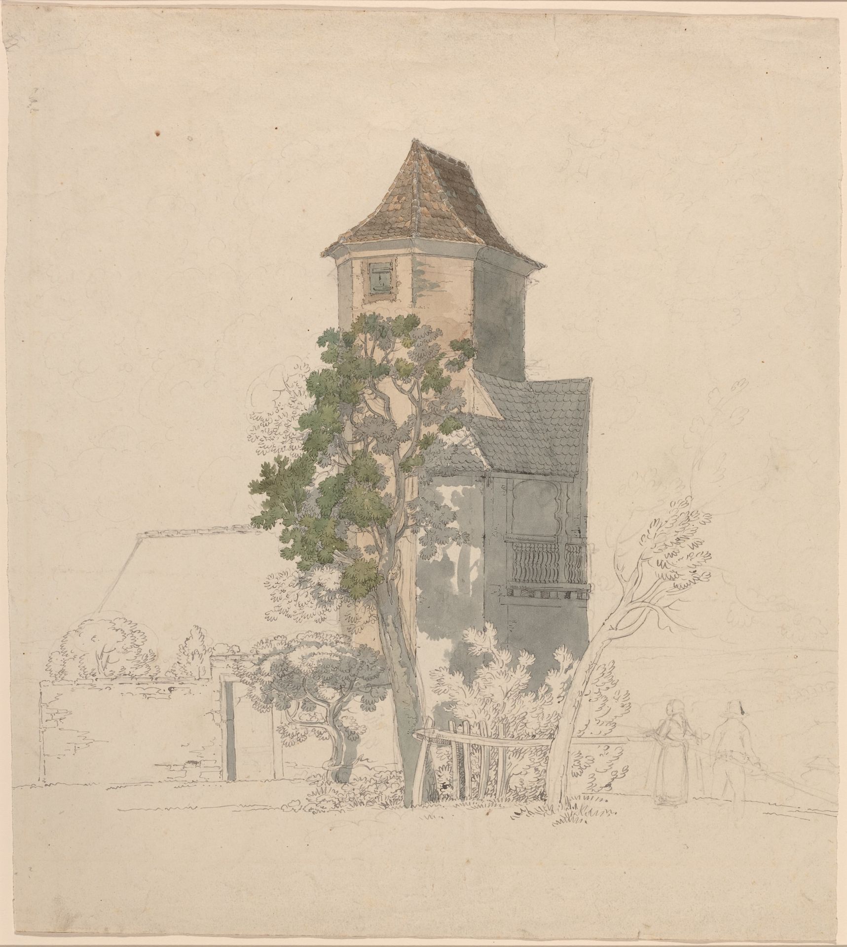 Tower of a Fortified House [recto] by Friedrich Salathé