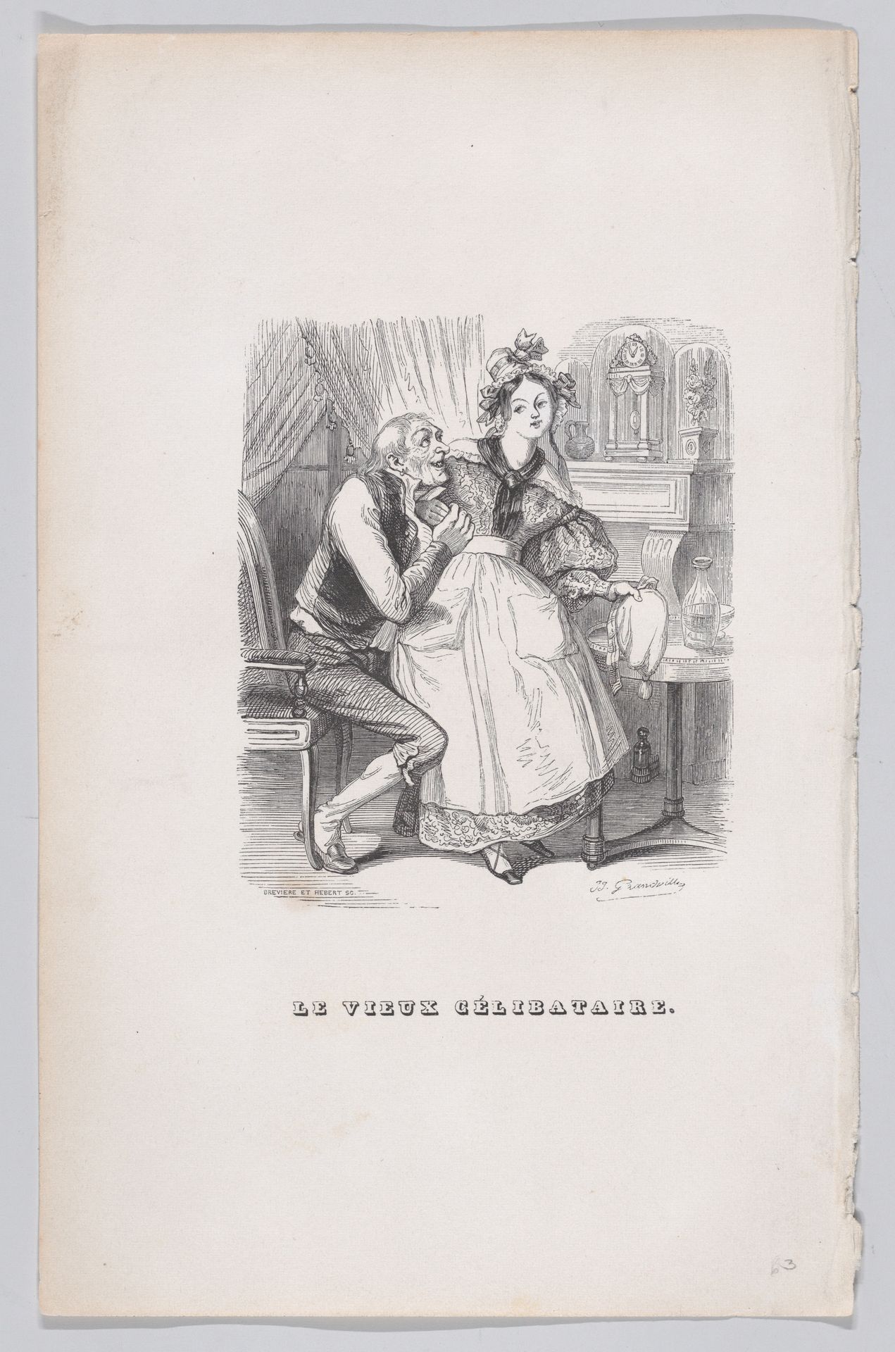 "The Old Bachelor" from The Complete Works of Béranger by J. J. Grandville