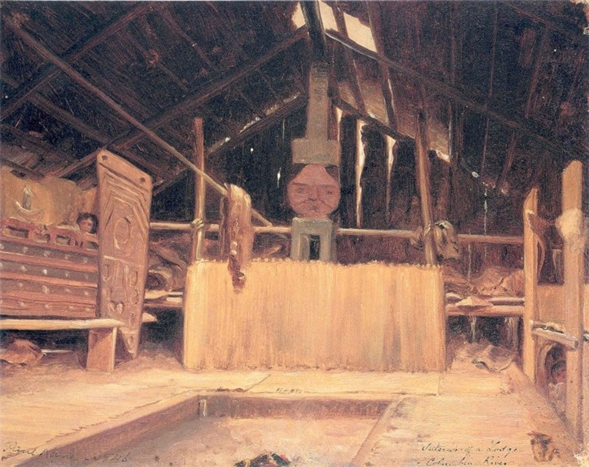 Interior of a Ceremonial Lodge by Paul Kane