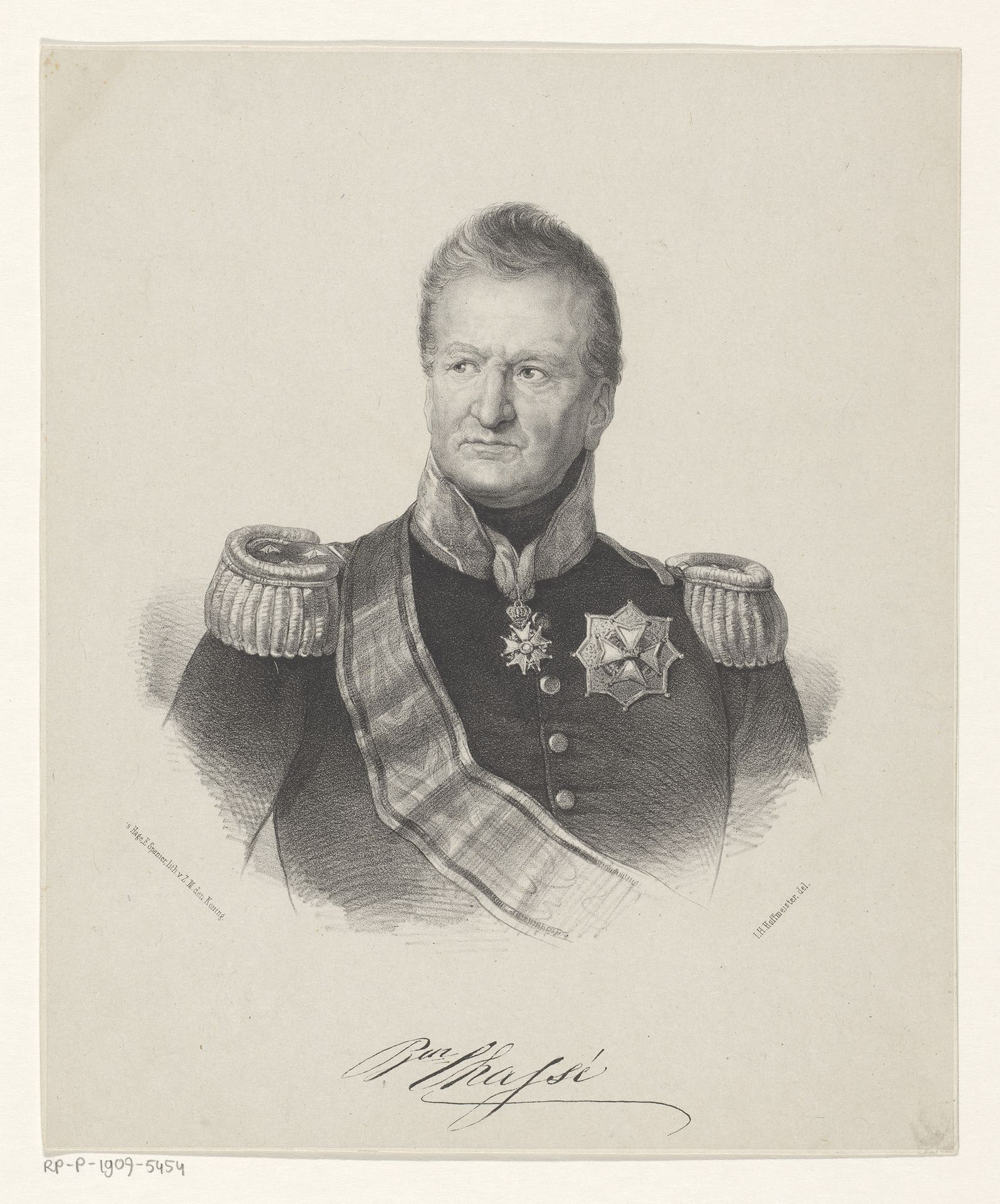 Portret van David Hendrik Chassé by Johan Hendrik Hoffmeister