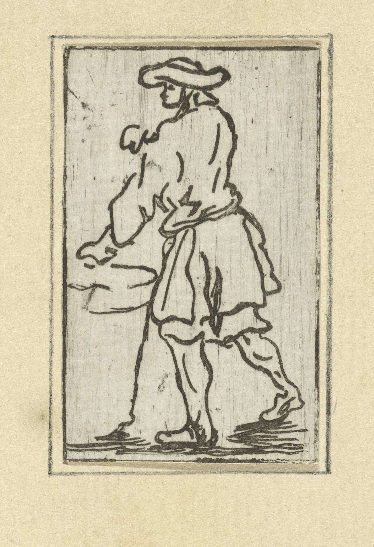 Staande man bij een vat by Jacob Hoolaart