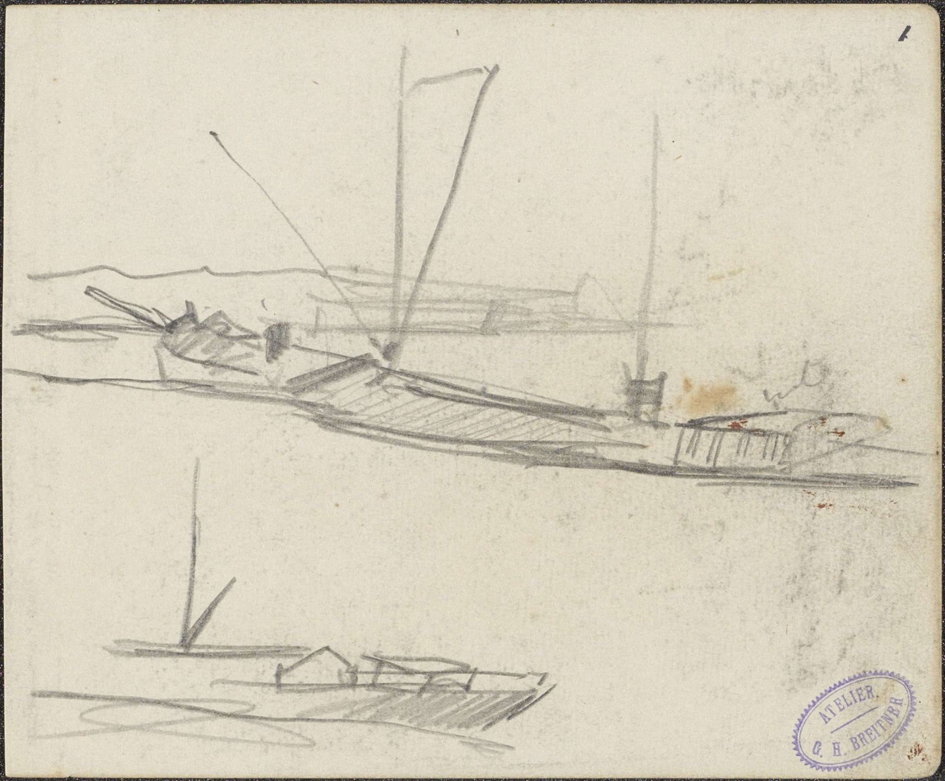 Aangemeerde schepen by George Hendrik Breitner