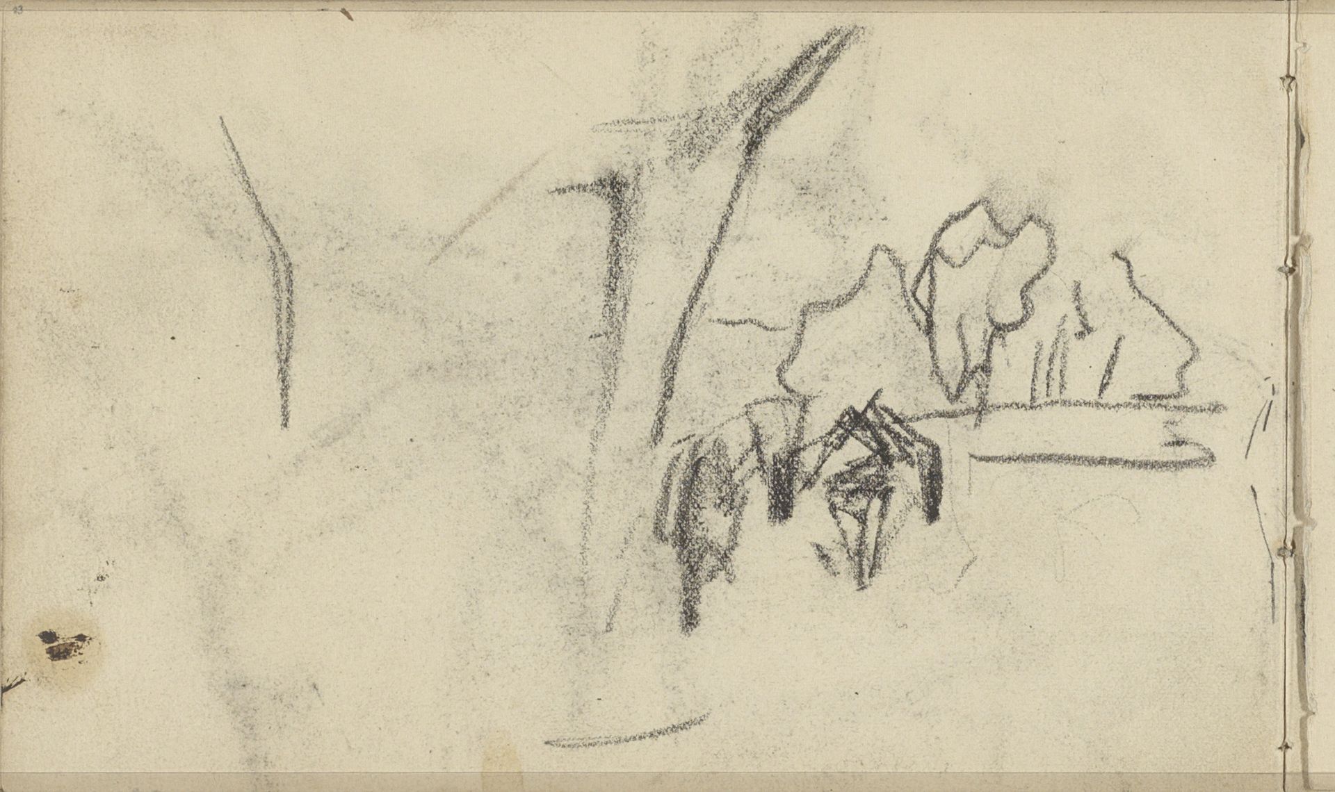 Studie, mogelijk van een landschap met paarden by George Hendrik Breitner