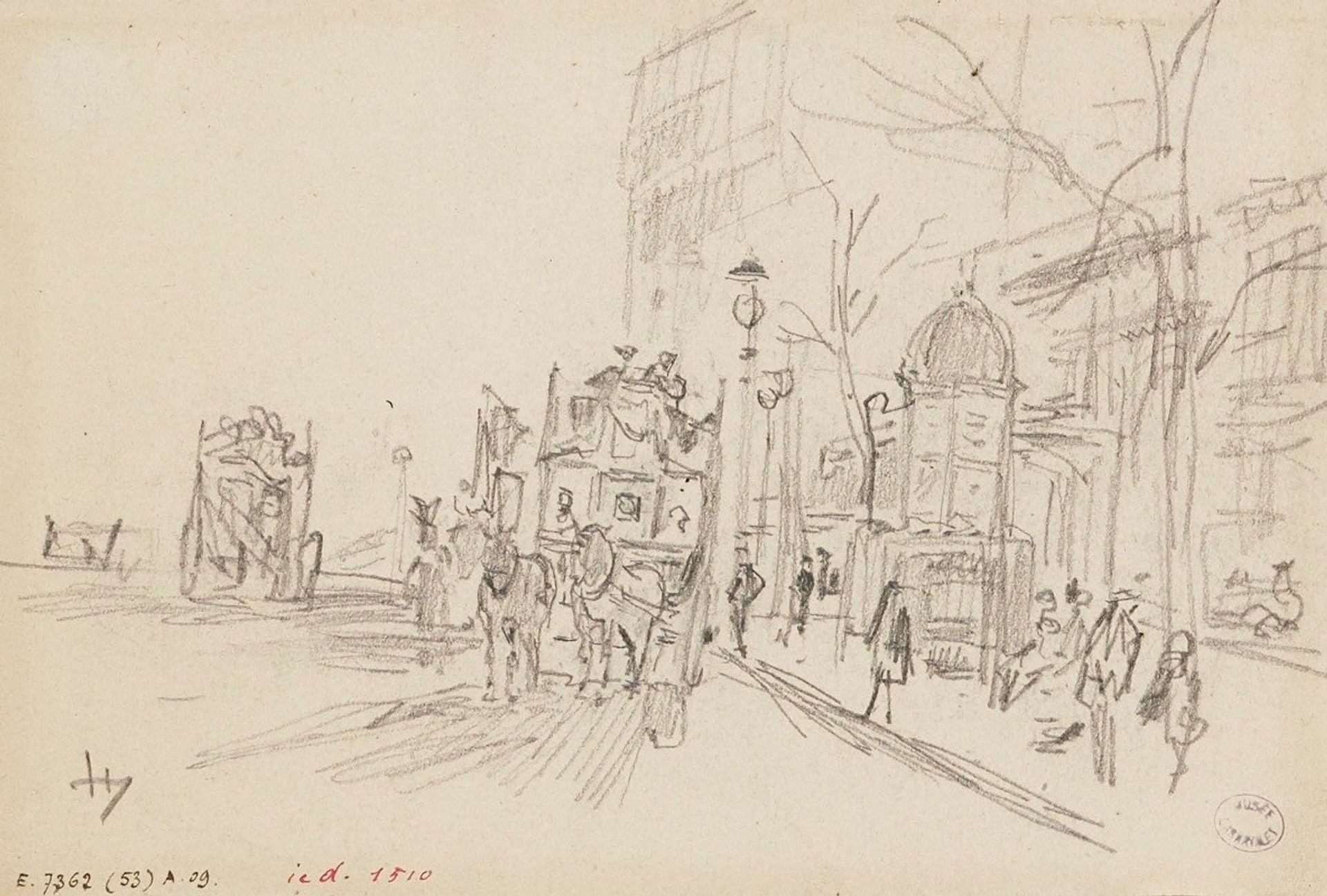 Omnibus sur un boulevard by Frédéric Houbron