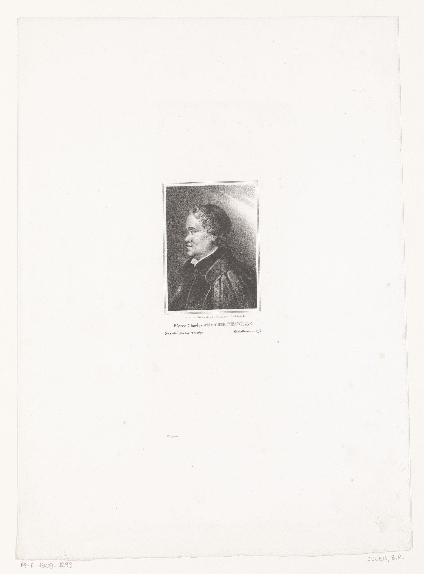 Portret van Charles Frey de Neuville by Bernard Romain Julien