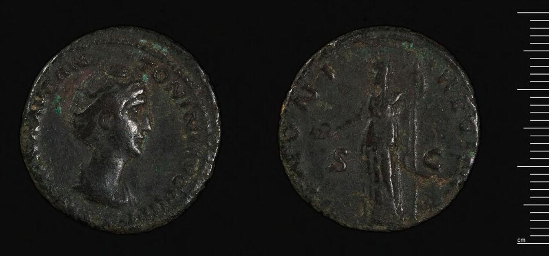 As or Dupondius of Faustina I by Faustina I