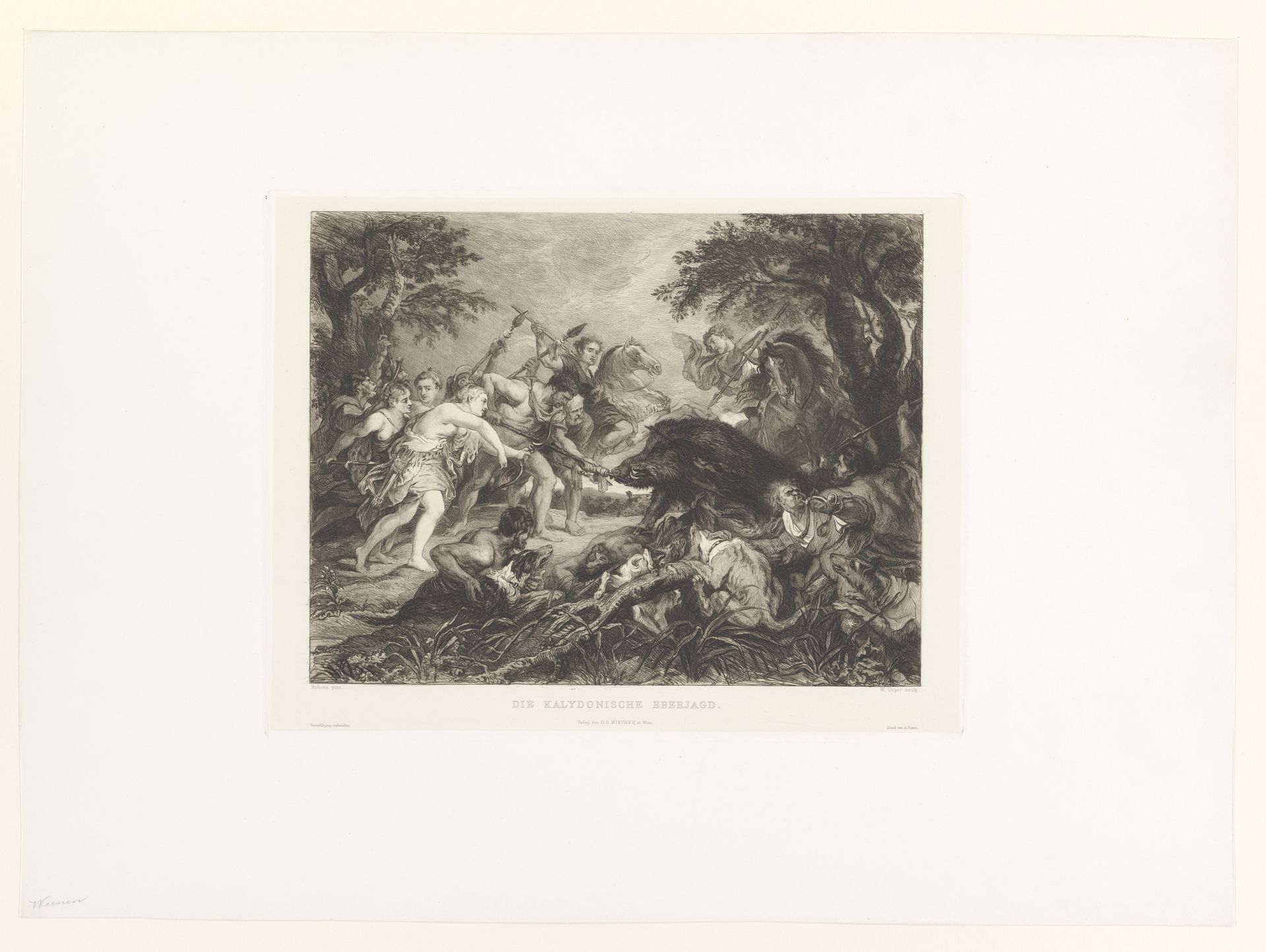 Jacht op het Calydonische zwijn by William Unger