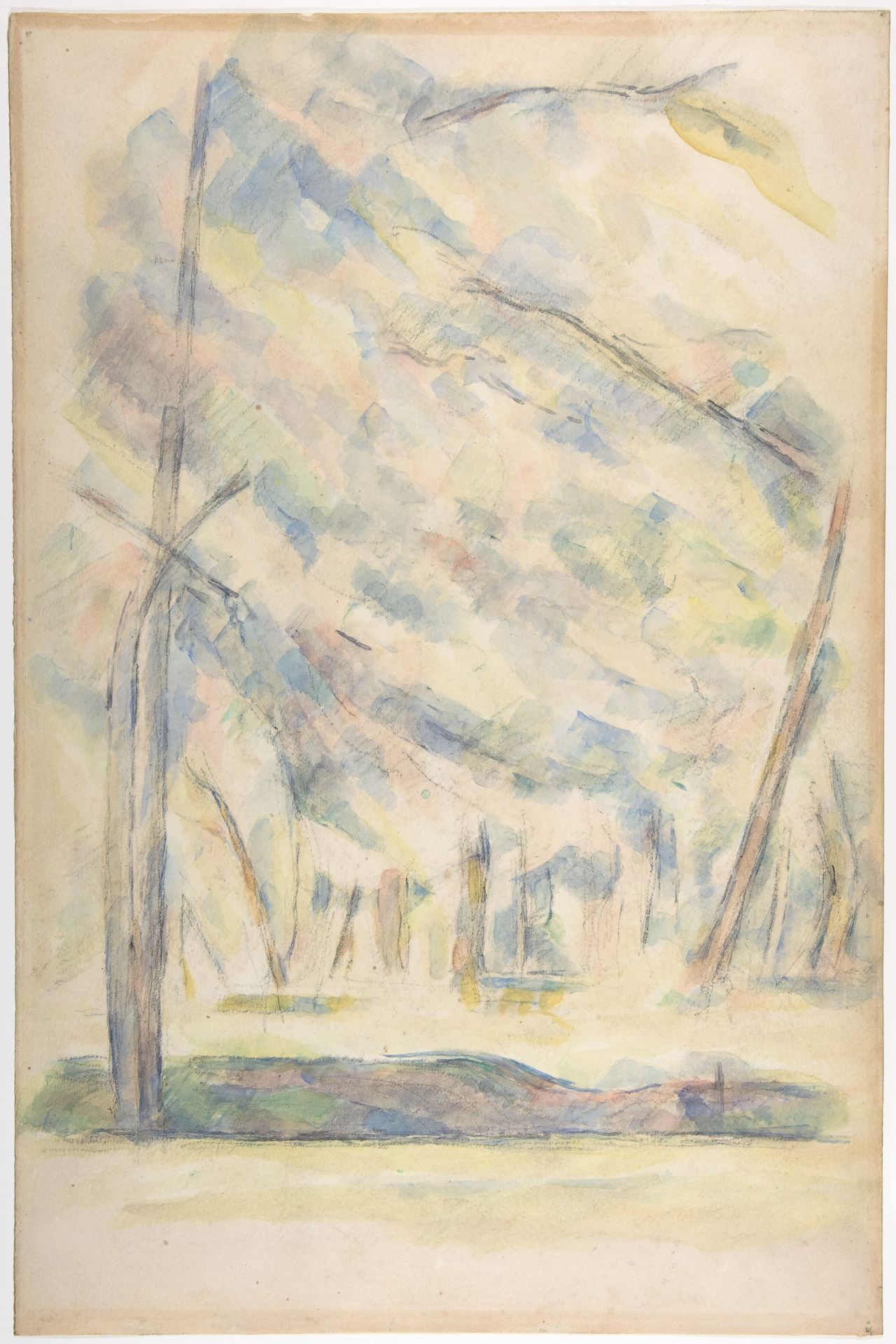Landscape (recto); Sketch of rocks(?) (verso) by Paul Cézanne
