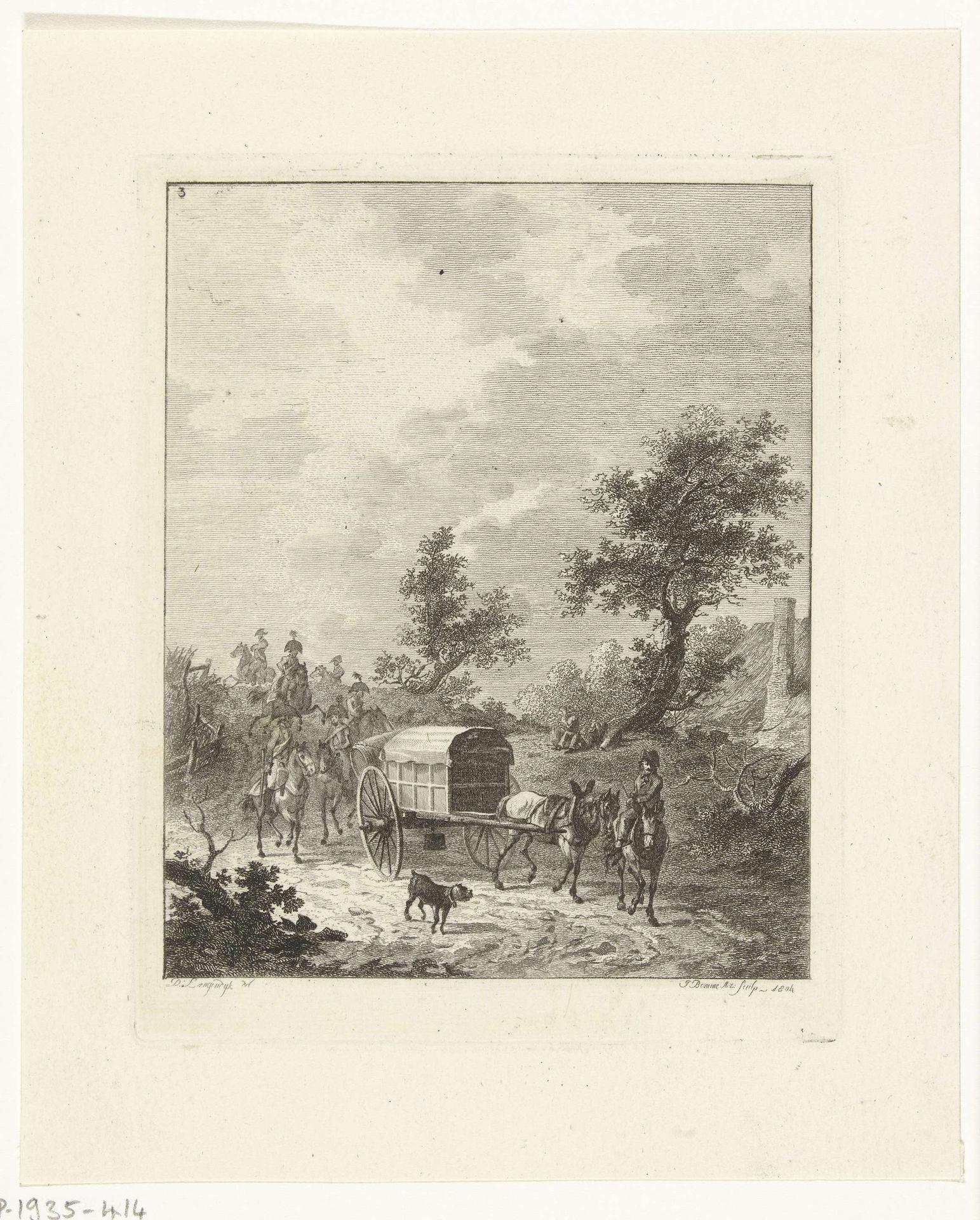 Een groep soldaten te paard by Joannes Bemme