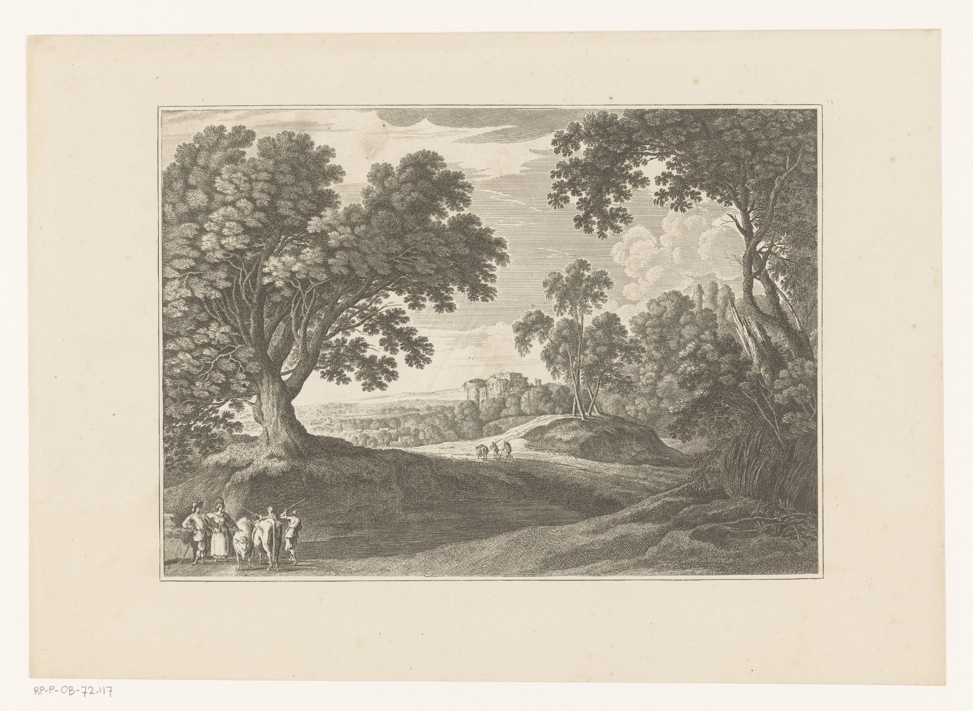 Landschap met herders en koeien by Nicolas Perelle