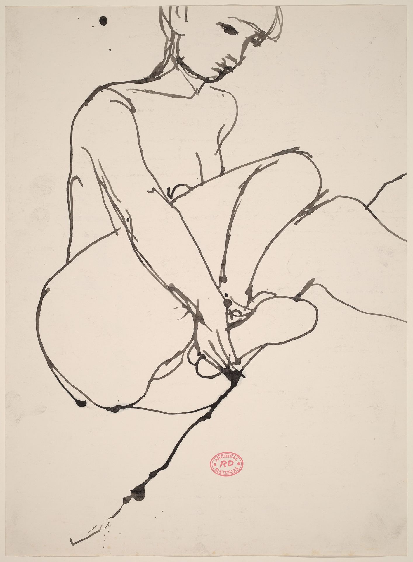 Untitled [seated model holding her right foot] by Richard Diebenkorn