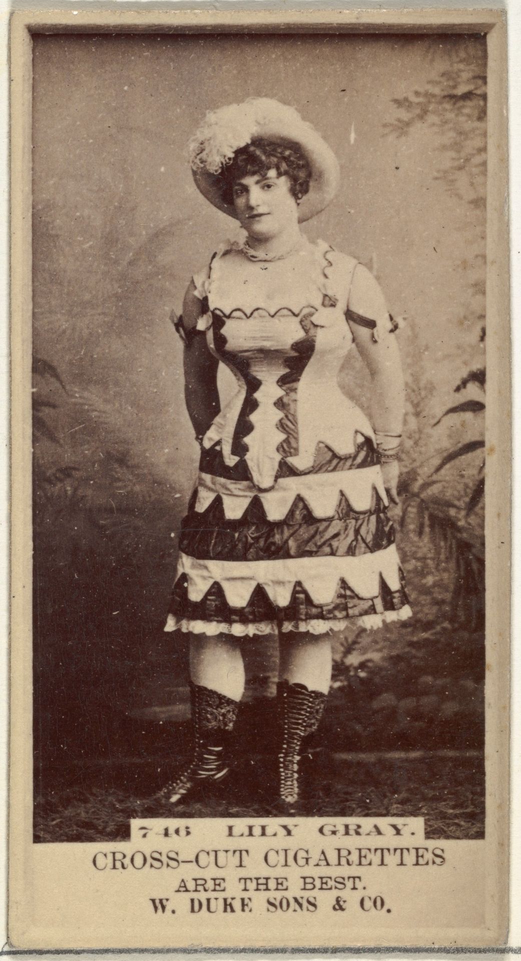 Card Number 746, Lily Gray, from the Actors and Actresses series (N145-3) issued by Duke Sons & Co. to promote Cross Cut Cigarettes by W. Duke, Sons & Co.
