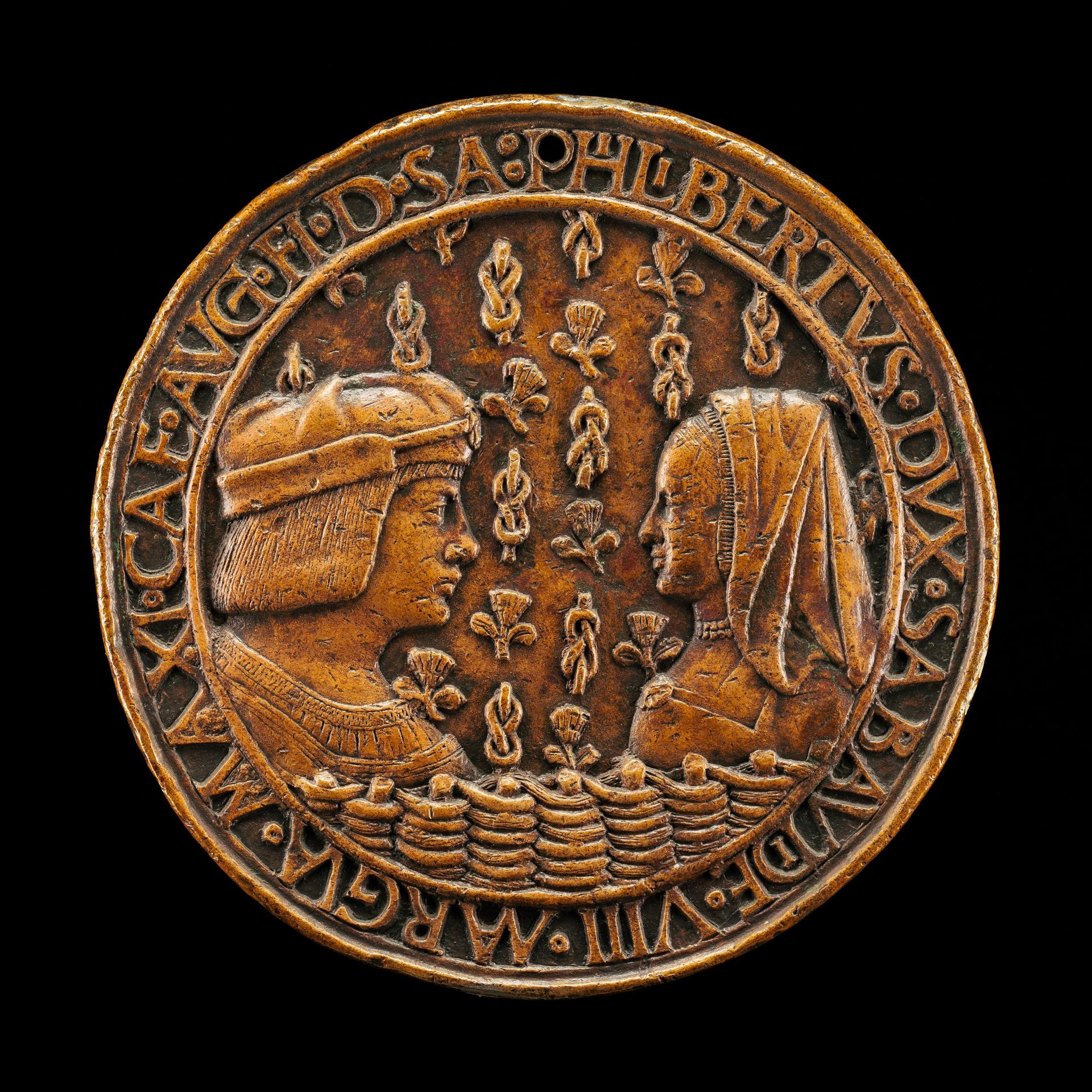 Filiberto II le Beau (the Fair), 1480-1504, 8th Duke of Savoy 1497, and Margaret of Austria, 1480-1530, His Wife [obverse] by Jean Marende