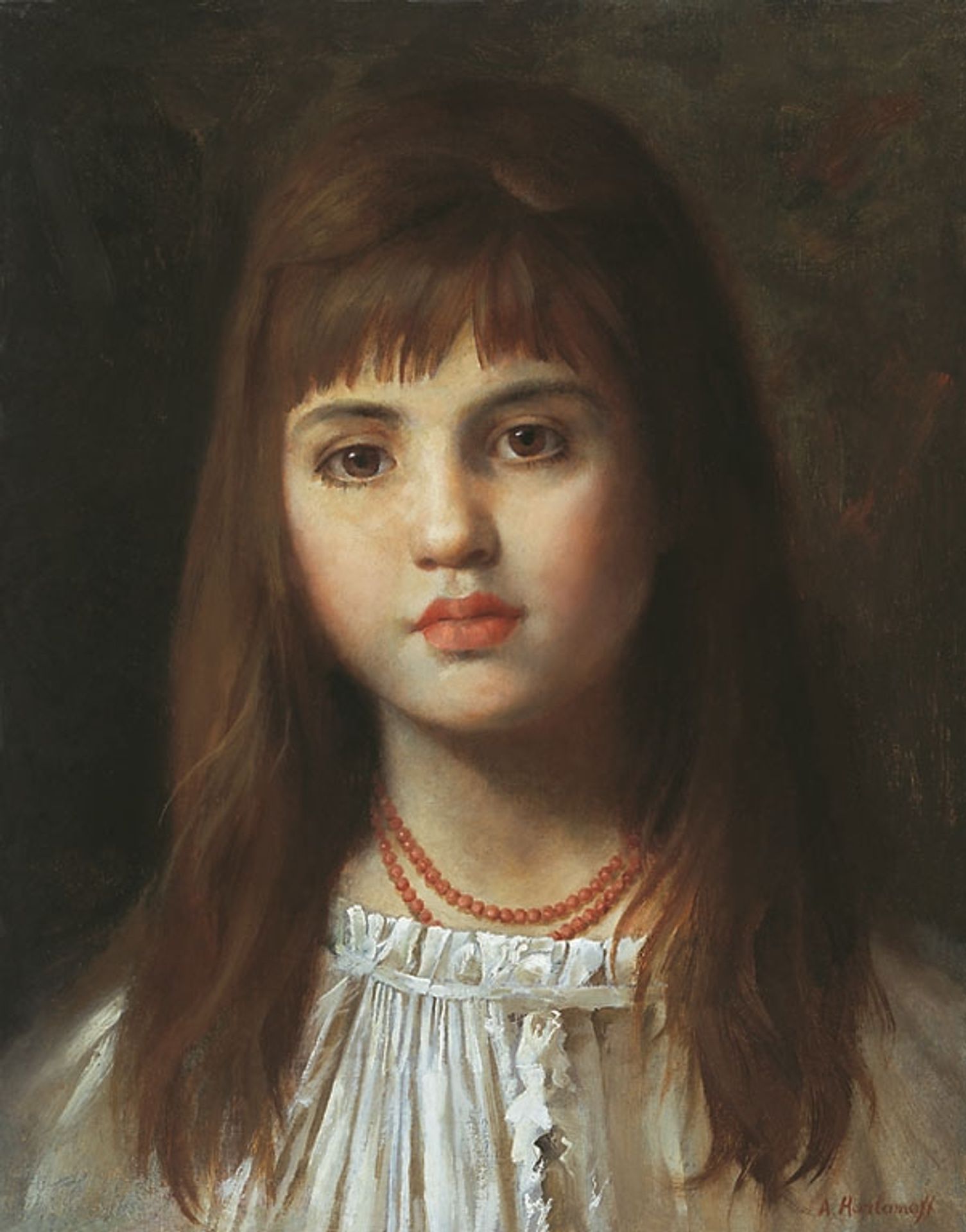 Girl with a misterious smile by Alexei Harlamoff
