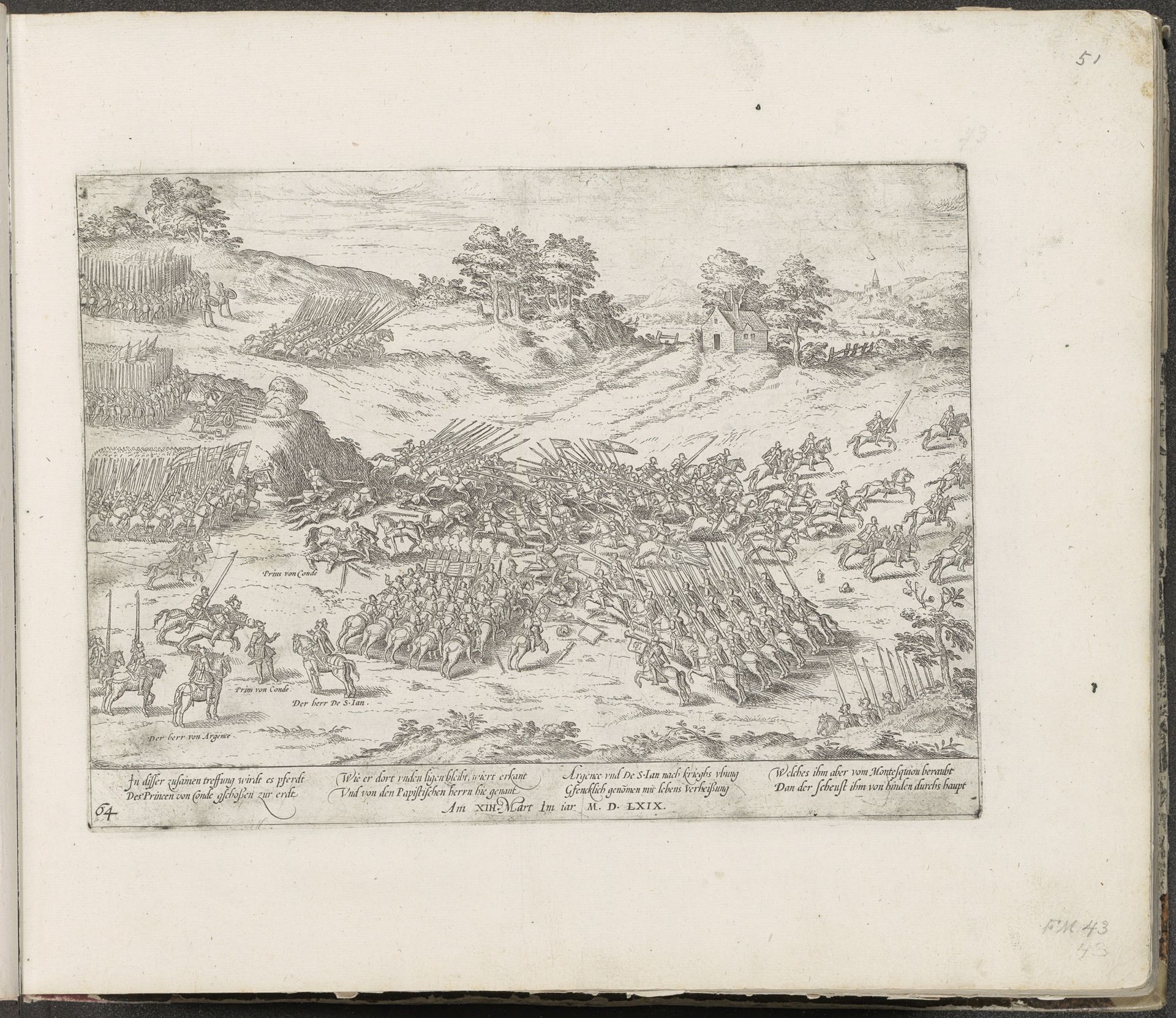 Prins van Condé gevangengenomen en vermoord, 1569 by Frans Hogenberg