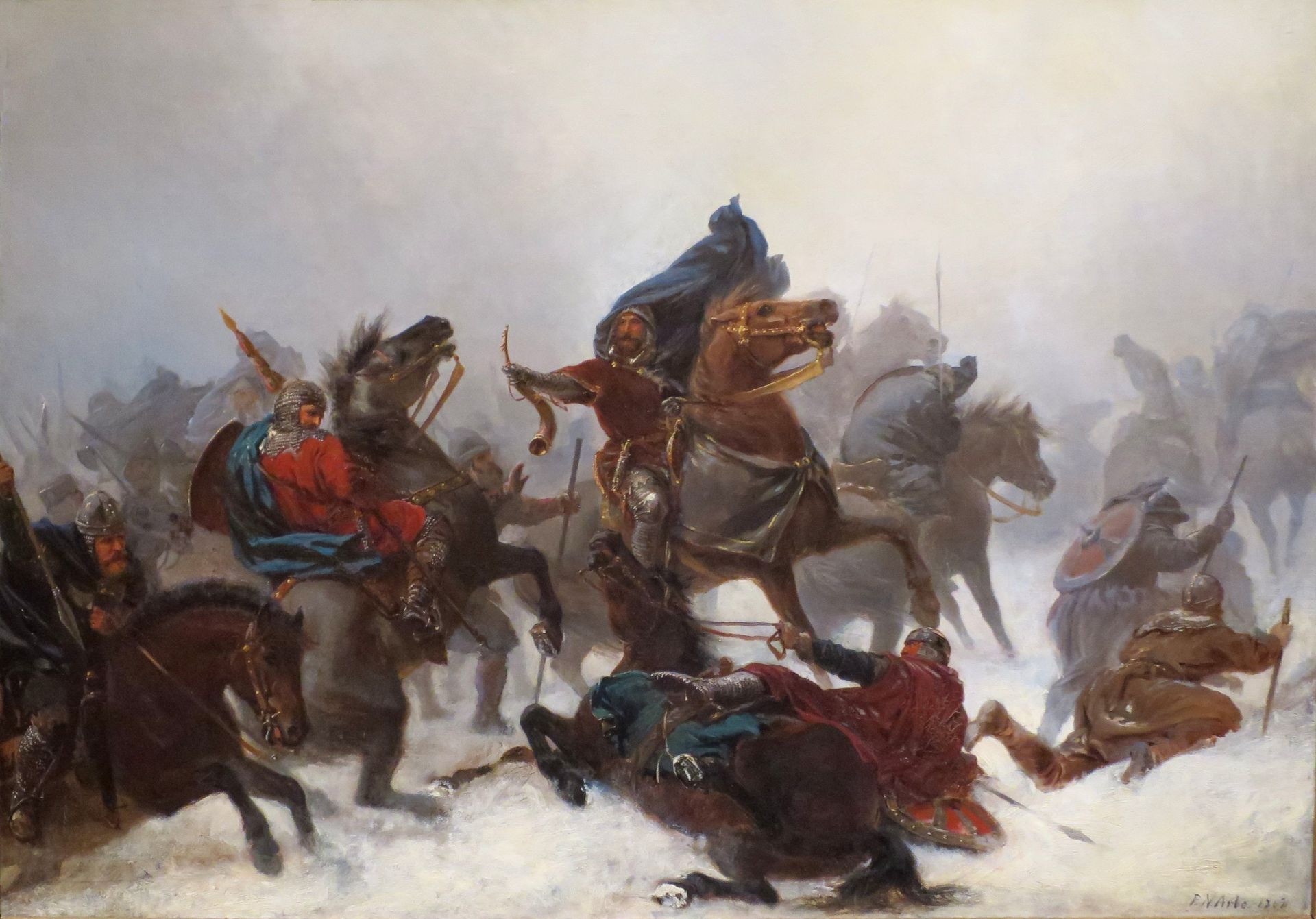 Kong Sverres tog over Vossefjellene by Peter Nicolai Arbo
