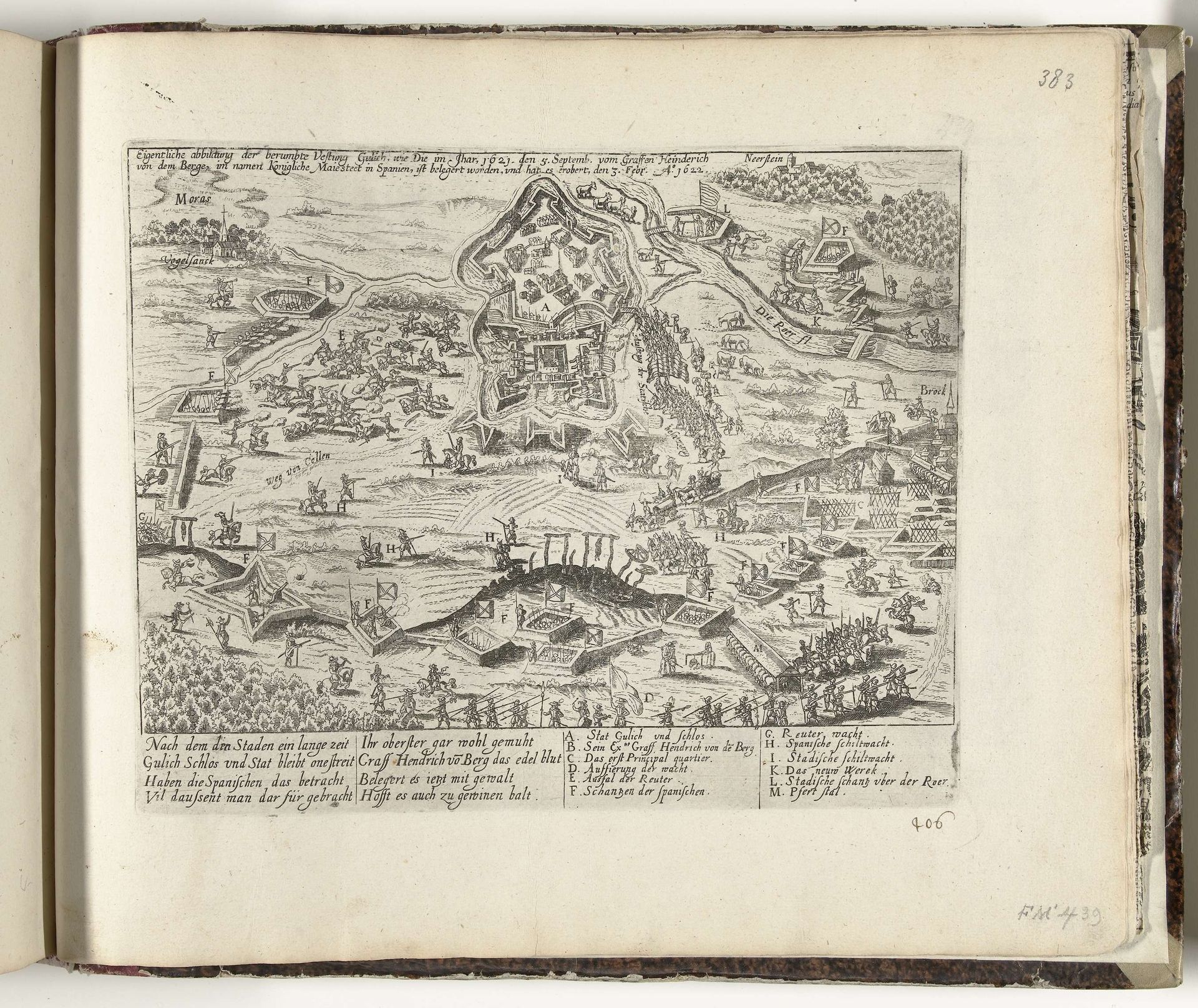 Beleg en verovering van Gulik door Hendrik van den Bergh voor de Spanjaarden, 1622 by Frans Hogenberg