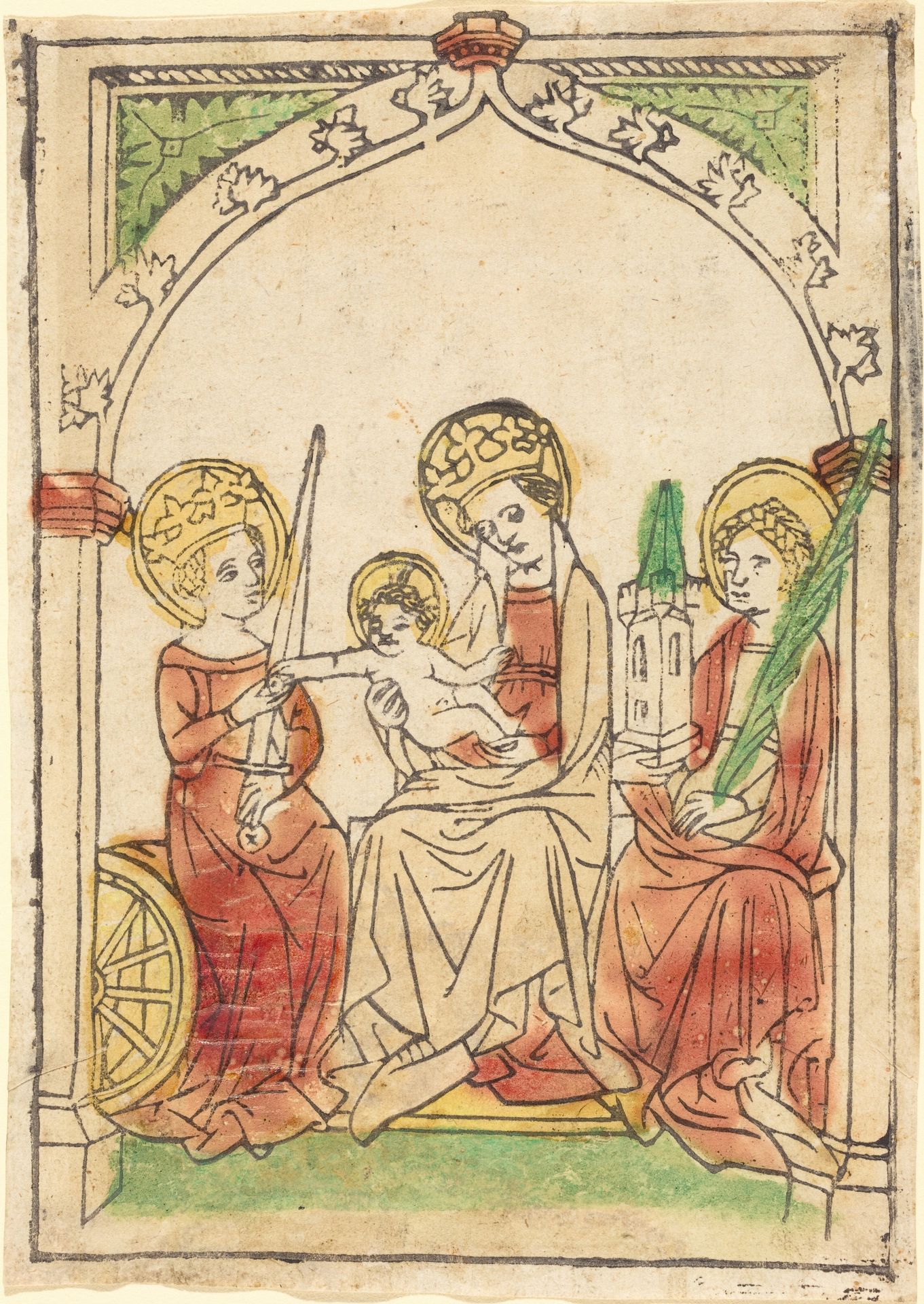 Madonna between Saints Catherine and Barbara by Anonymous