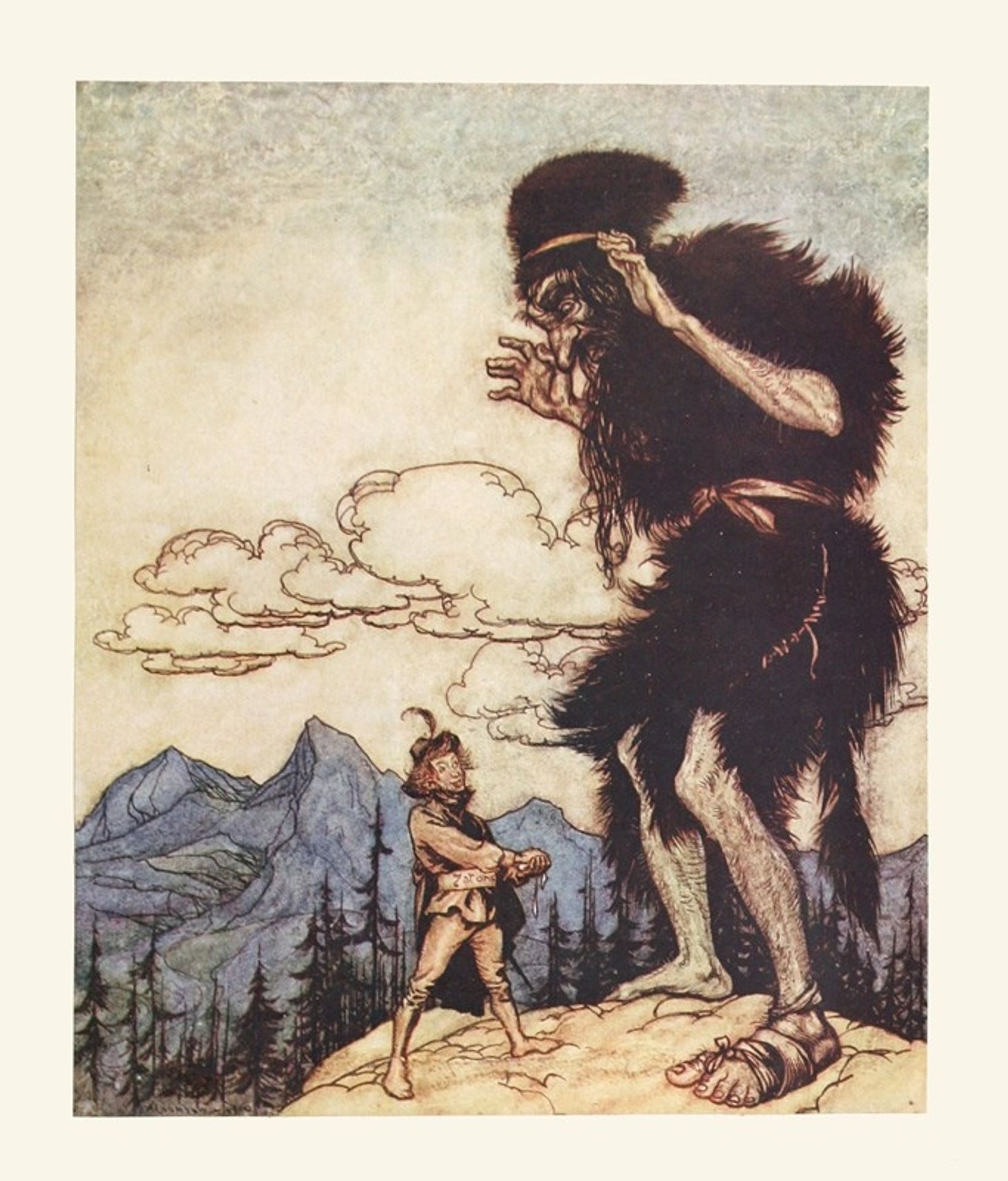 Pulling the piece of soft cheese out of his pocket, he squeezed it till the moisture ran out by Arthur Rackham