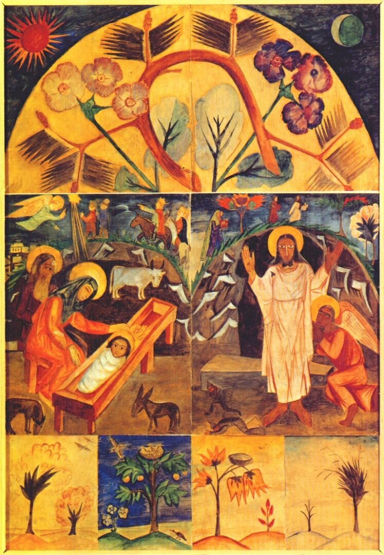 Icon painting motifs by Natalia Goncharova