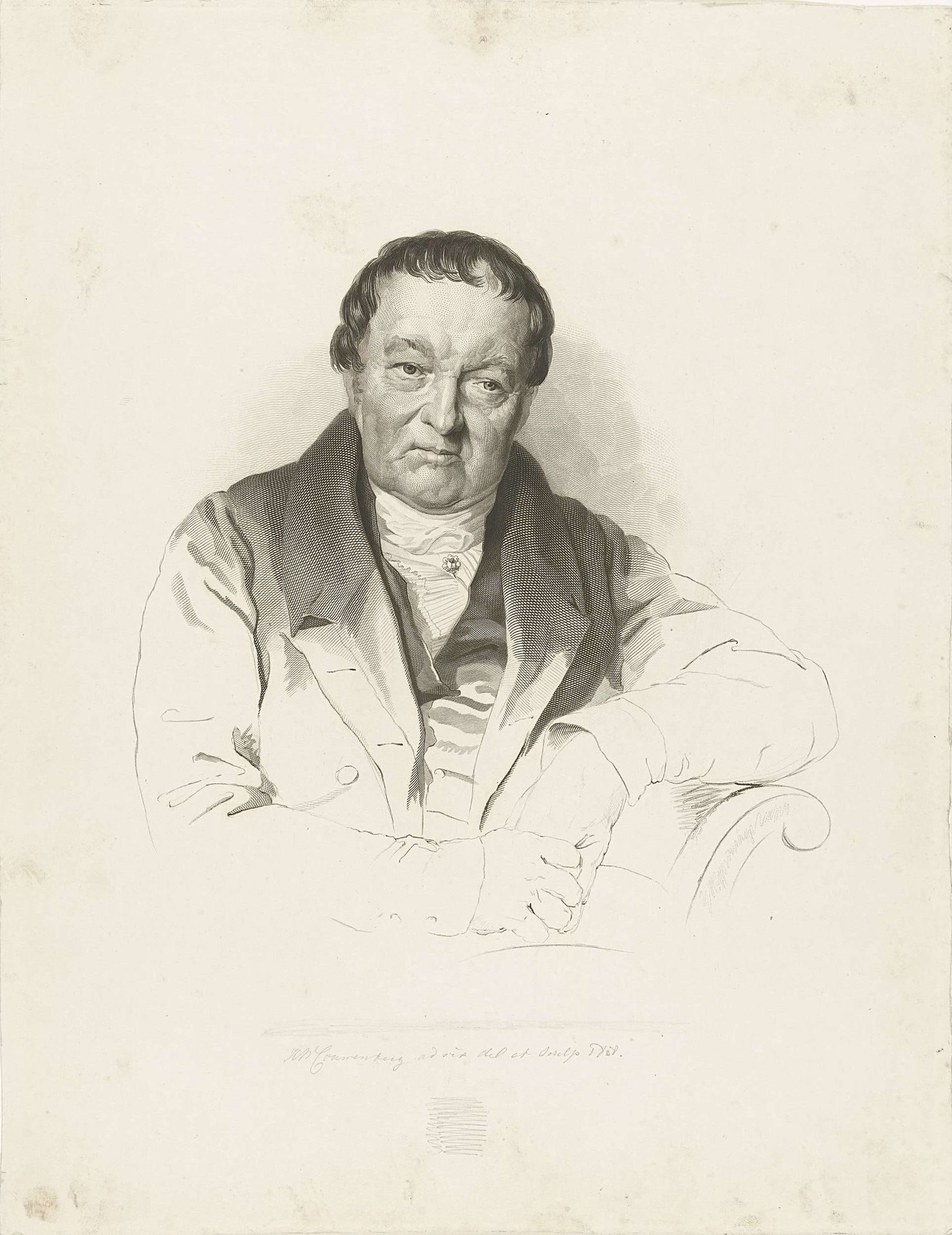 Portret van de kunstverzamelaar Louis Splitgerber by Henricus Wilhelmus Couwenberg
