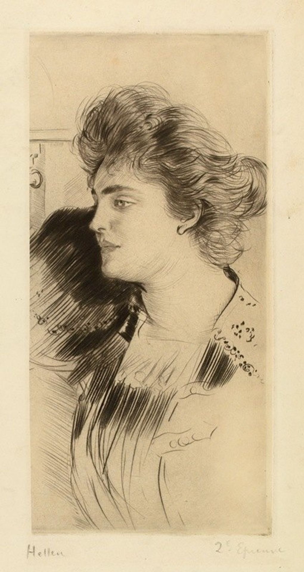 Femme de profil by Paul César Helleu